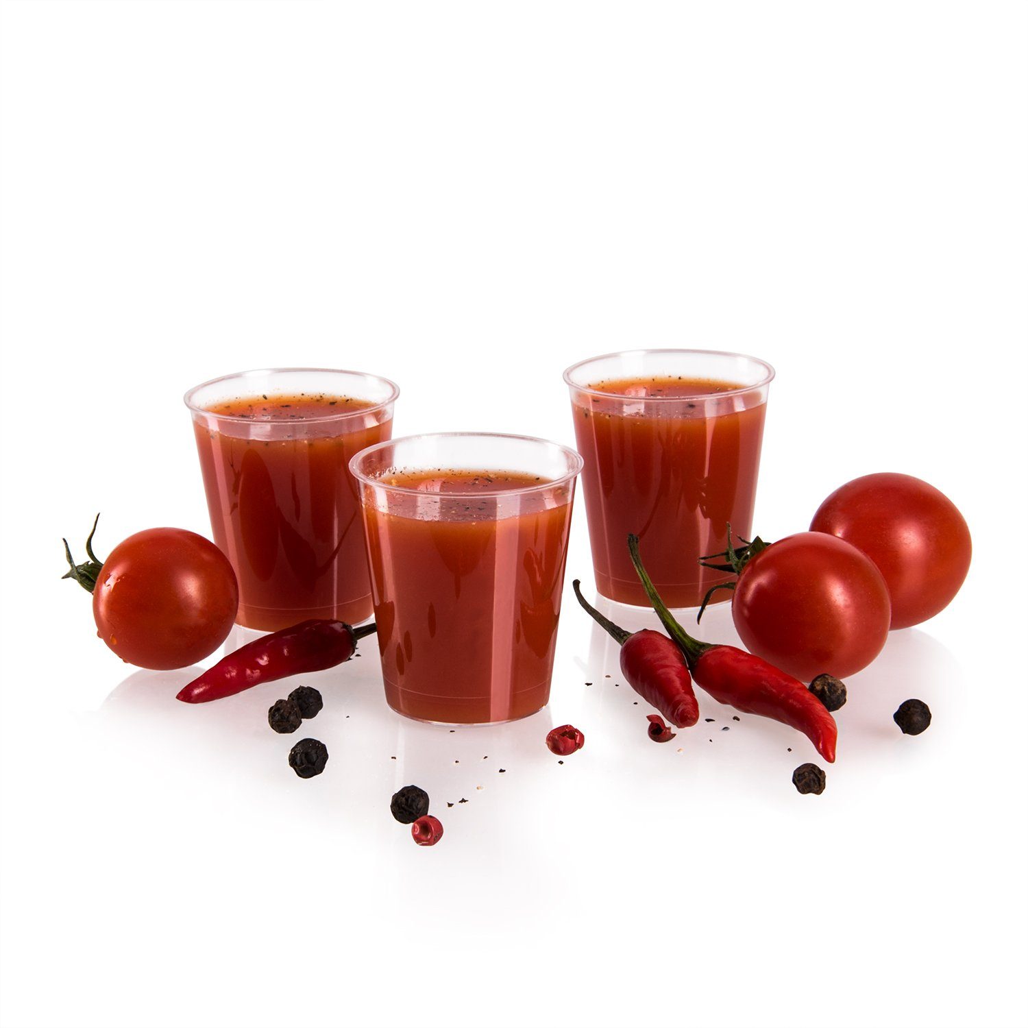Vivaloo Schnapsglas Wiederverwendbare, 100-tlg., Kunststoff, 2cl mit Eichstrich / Spülmaschinengeeignet