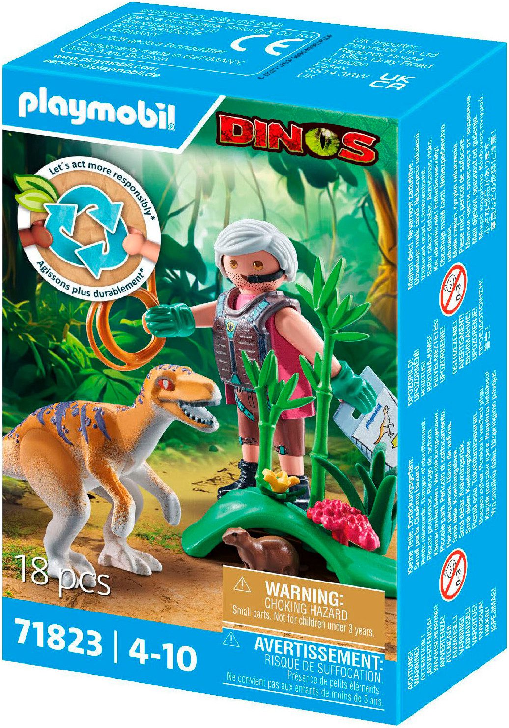 Playmobil® Velociraptor (71823), Playmobil Dinos Konstruktions-Spielset, (18 St)