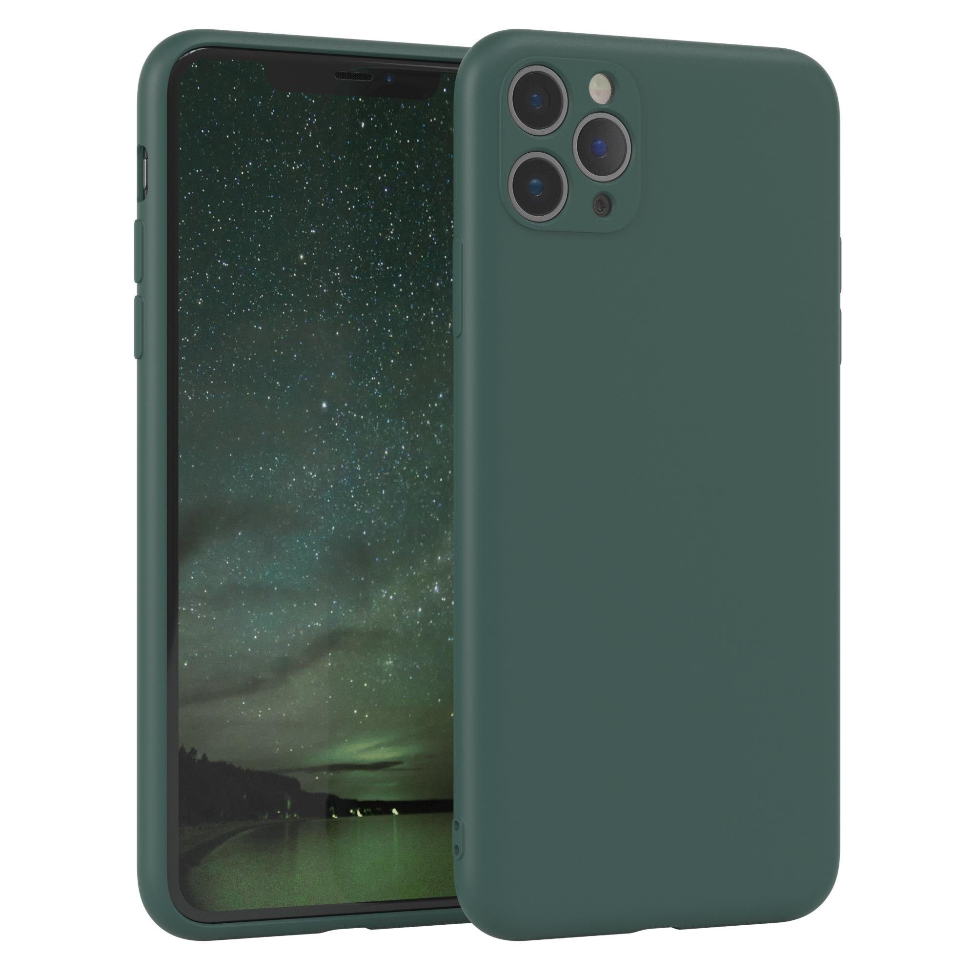 EAZY CASE Handyhülle TPU Hülle für Apple iPhone 11 Pro Max 6,5 Zoll, Silikon Schutzhülle mit Kameraschutz kratzfest bumper Grün / Nachtgrün