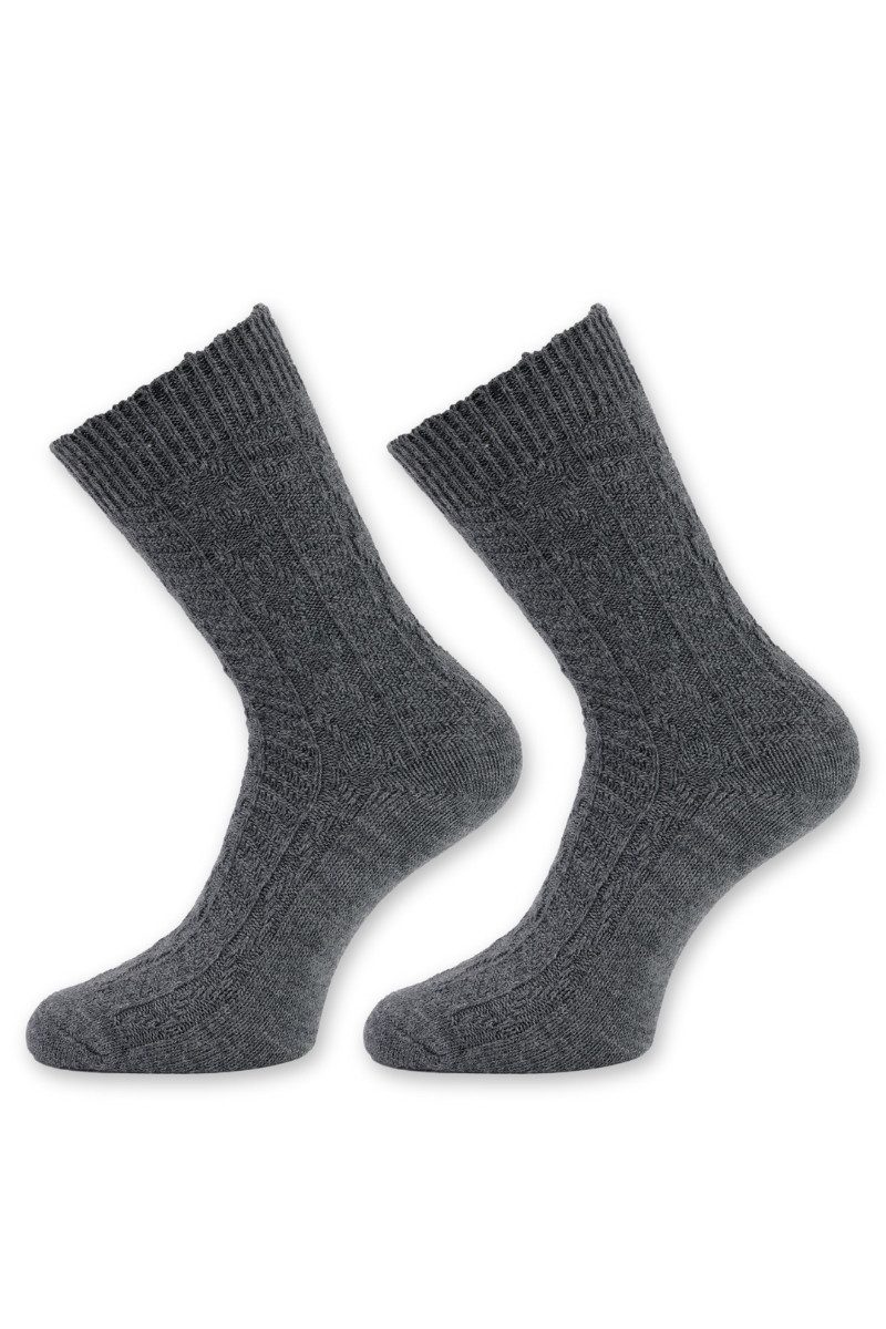 Trachtensocken Trachtensocken - 9130 - dunkelgrau, natur