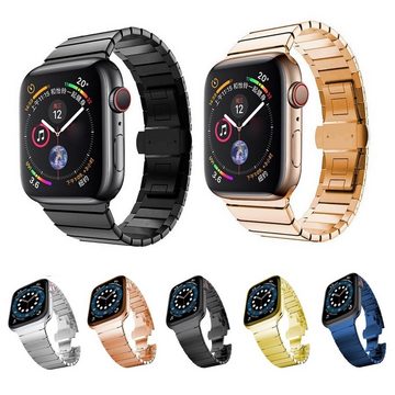 Wigento Smartwatch-Armband Für Apple Watch Series 9 8 7 41 / 6 SE 5 4 40 / 3 2 1 38 Gold Armband