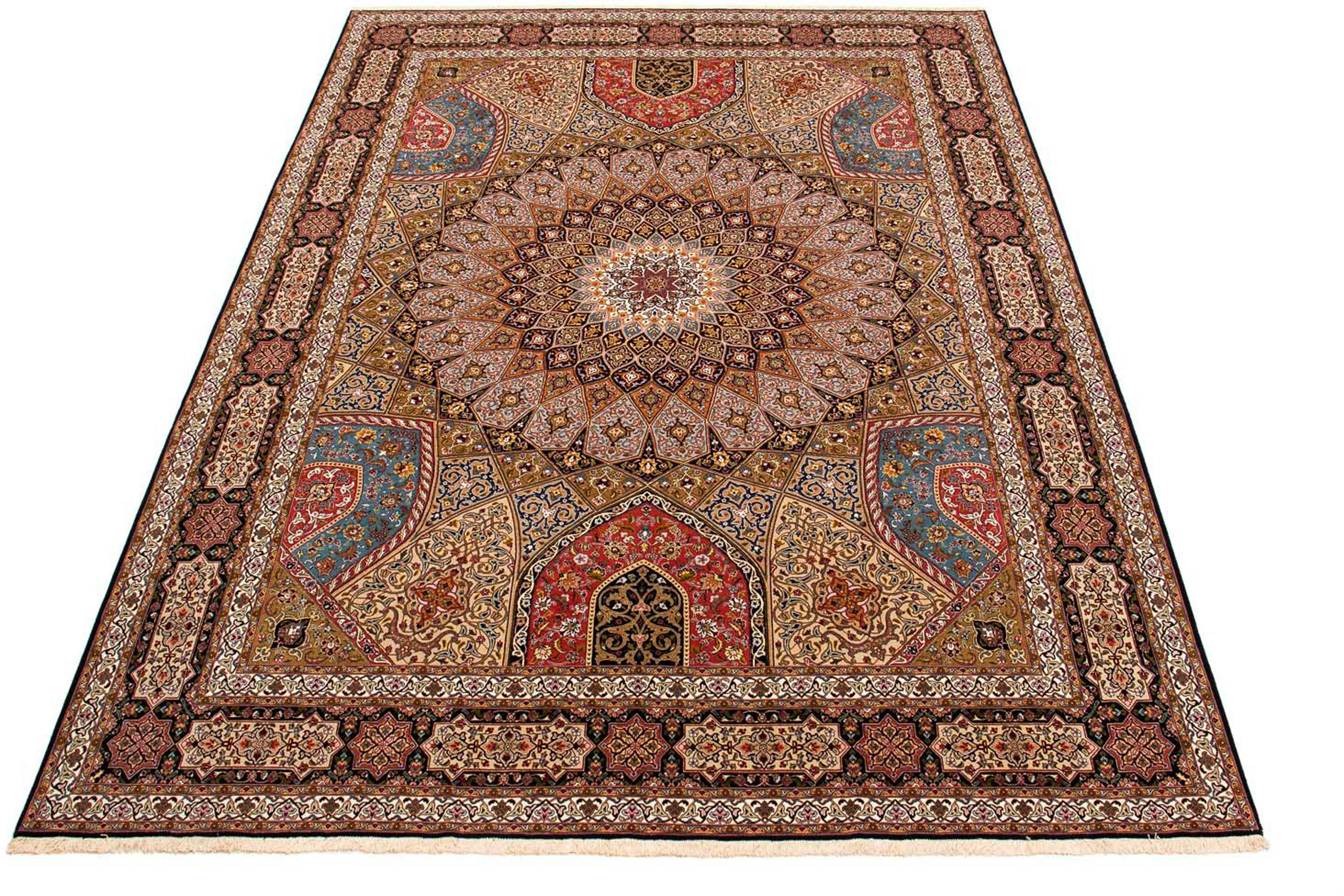 Orientteppich Perser - Täbriz - Royal - 400 x 300 cm - mehrfarbig, morgenland, rechteckig, Höhe: 7 mm, Wohnzimmer, Handgeknüpft, Einzelstück mit Zertifikat | Kurzflor-Teppiche