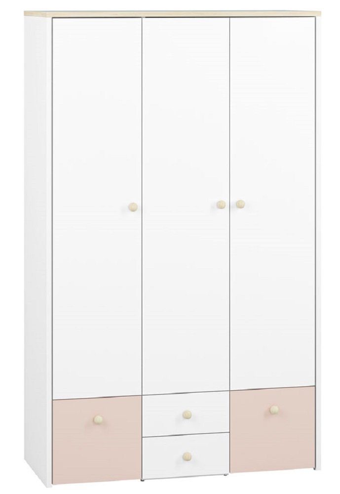 Feldmann-Wohnen Kleiderschrank ELMO (Schrank) B/T/H: 117 cm x 51 cm x 193 cm - Farbabsetzung wählbar rosa