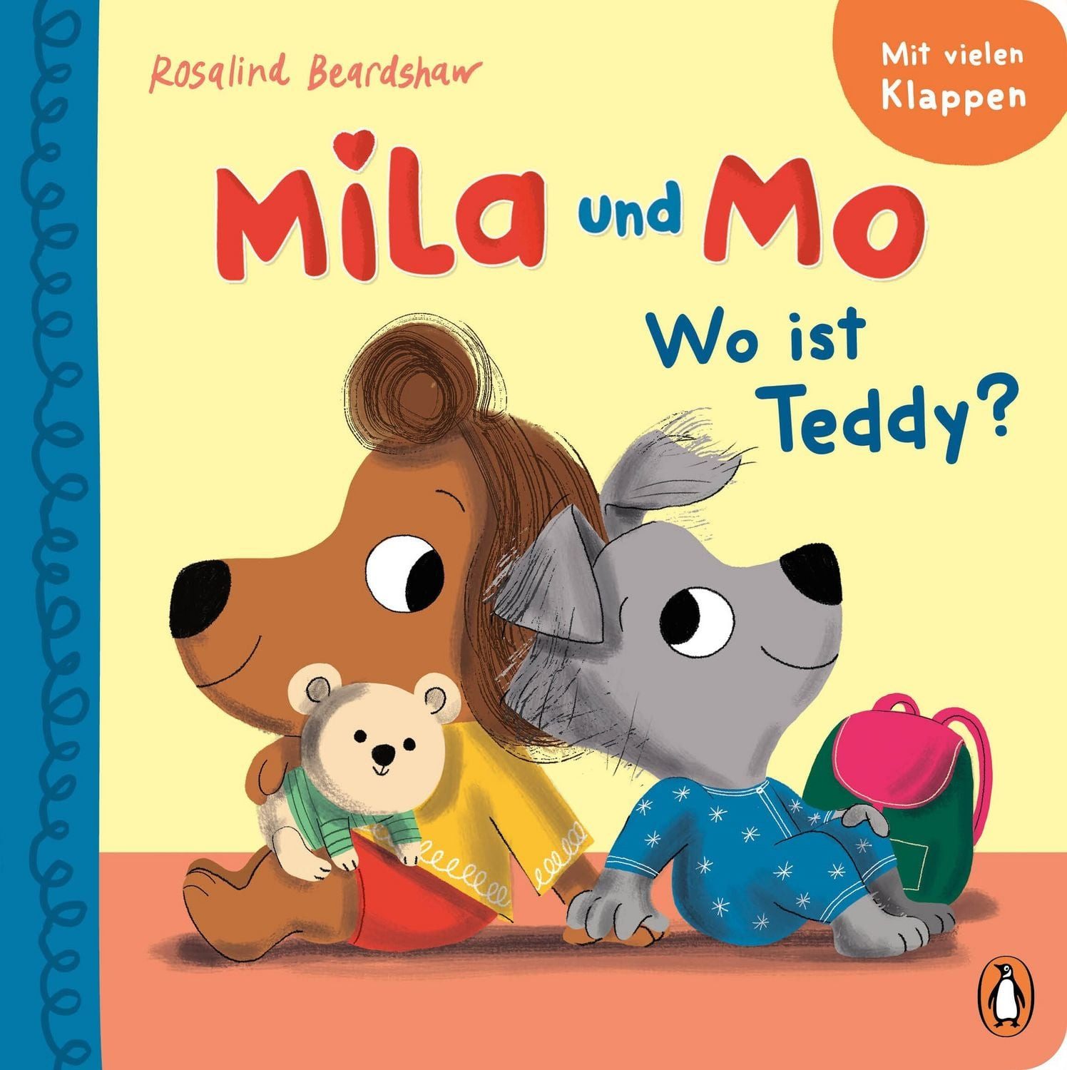 Mila und Mo – Wo ist Teddy? Pappbilderbuch mit großen Klappen, Drehrad / Rosalind Beardshaw