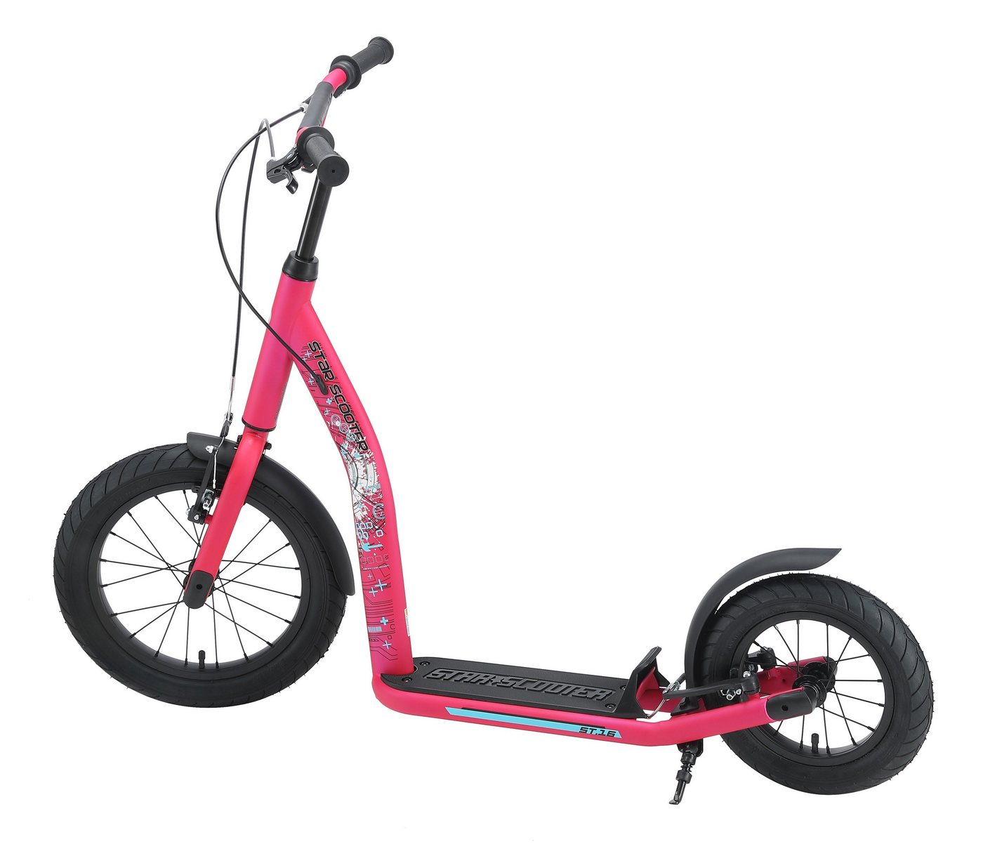 Thumbnail - Star-Scooter Cityroller 16 Zoll, ab 8 Jahre, Kinder City Roller ab 140 cm, Jungen, Mädchen, Höhenverstellbar, Seitenstän...