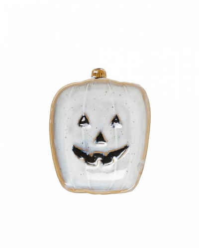 Horror-Shop Dekoobjekt Halloween Kürbis Keramik Teller Weiß 17 cm