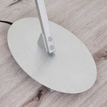 hofstein Stehlampe »Brie« LED Designer Standlampe in Aluminiumgebürstet, gebogene Stehleuchte mit Fußschalter und Kabel, halbrund, Leselampe