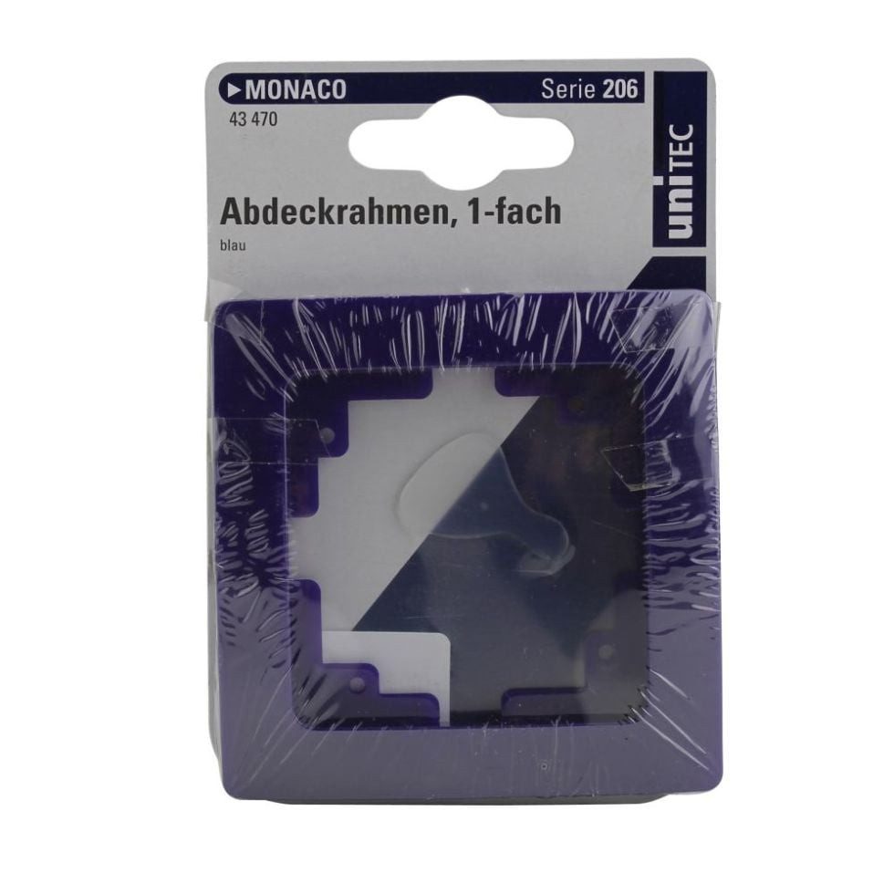 UNITEC Lichtschalter Unitec Abdeckrahmen Monaco 1-fach blau