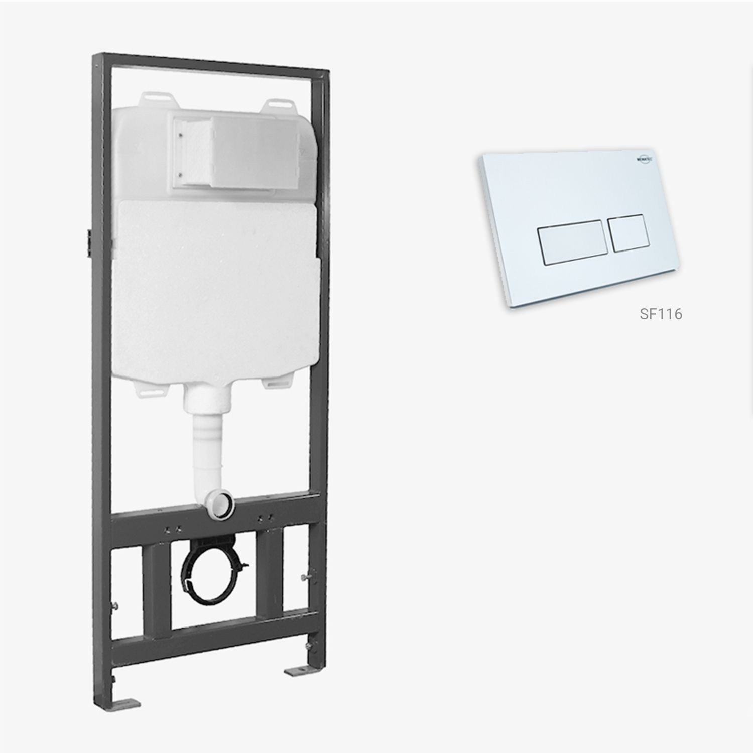 Vorwandelement WC SlimFix base SF116, eckig, silber