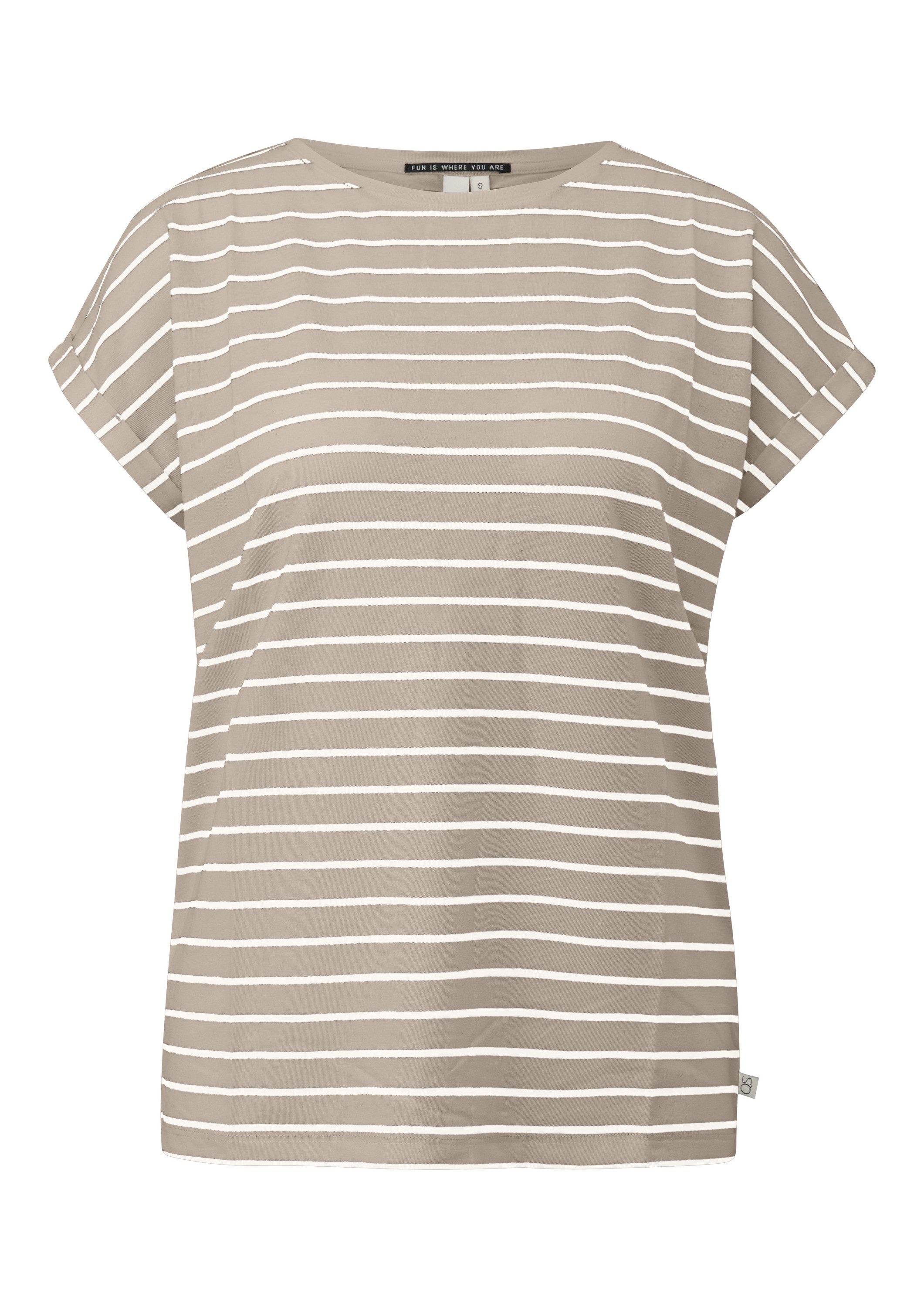 QS Kurzarmshirt T-Shirt Locker geschnittenes T-Shirt günstig online kaufen
