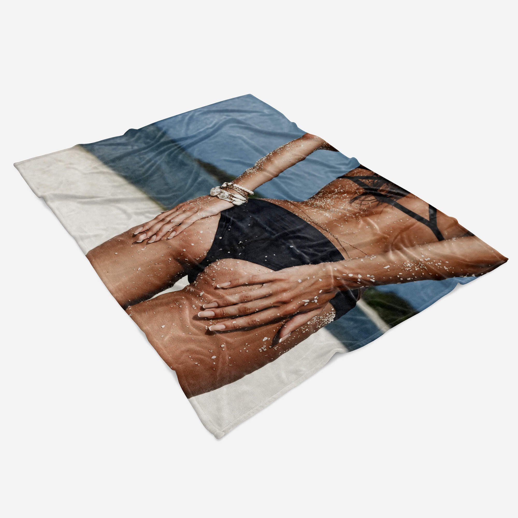 Saunatuch Strand, Kuscheldecke (1-St), Baumwolle-Polyester-Mix Fotomotiv Bikini Art Strandhandtuch Handtücher Handtuch Handtuch Sinus Sexy mit