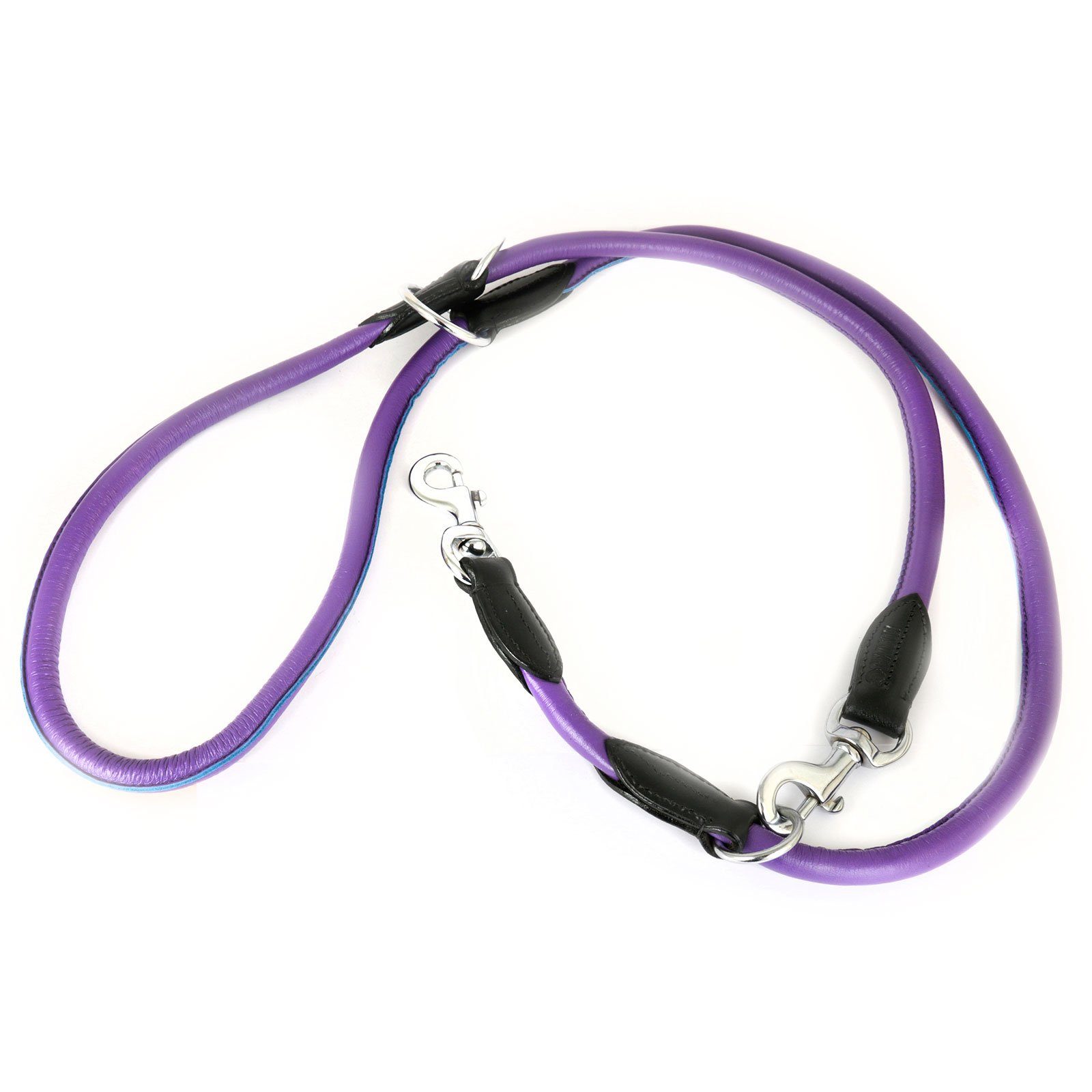 Monkimau Hundeleine Verstellbare Führleine aus echt Leder, Leder (Packung)