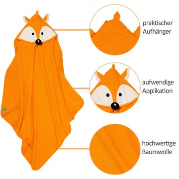 Smithy Kapuzenhandtuch Fuchs mit Öhrchen, 100x100 cm, Frottier (1-St)