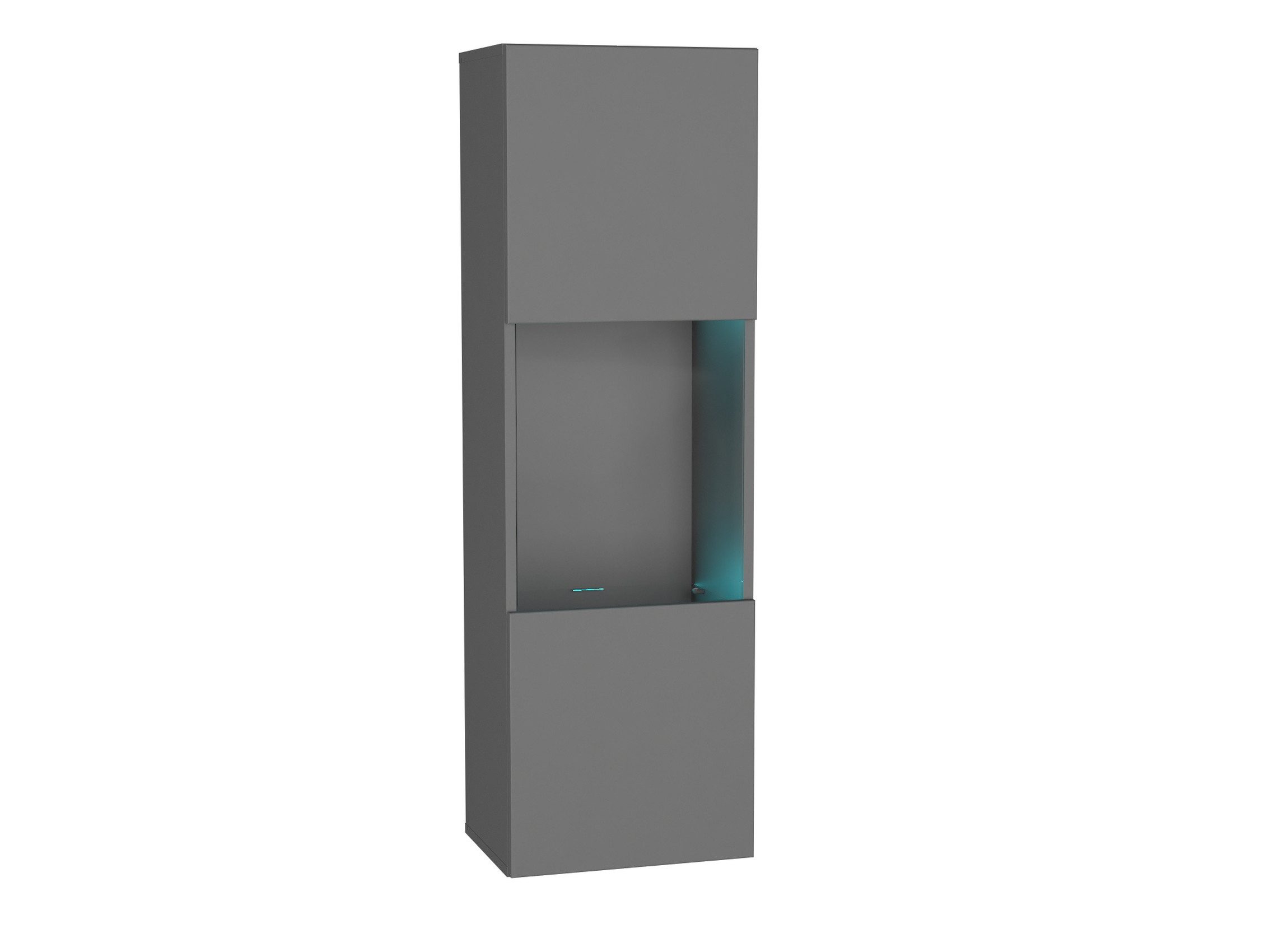 Raumhirsch Furniture Hängeschrank Wandschrank, Hängevitrine, Wandvitrine, Glasschrank (Maße: 40 x 126 x 29 cm (Front mit gehärtetem Glas, LED-Beleuchtung), viele Farbvarianten) 3 Innenfächer, 2 Glasablagen, Push-to-Open-System