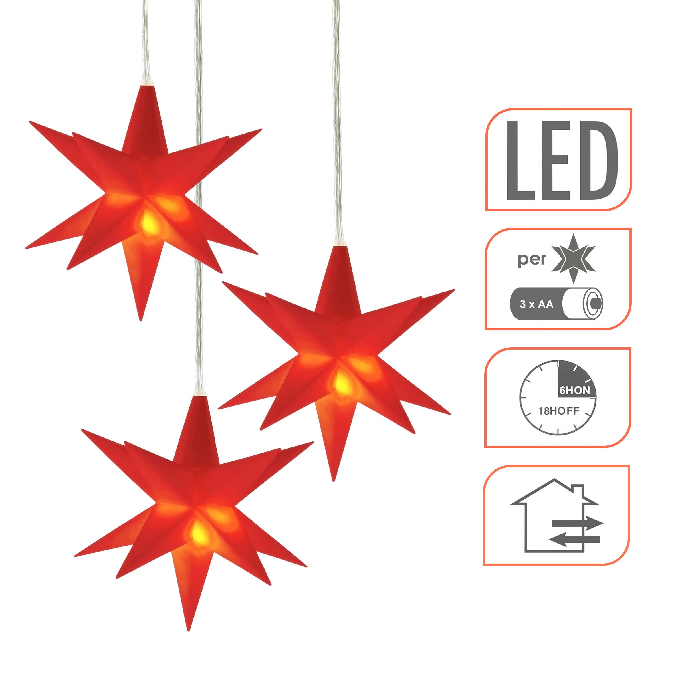 Spetebo Dekostern Weihnachts Leuchtstern 3D 12cm günstig online kaufen