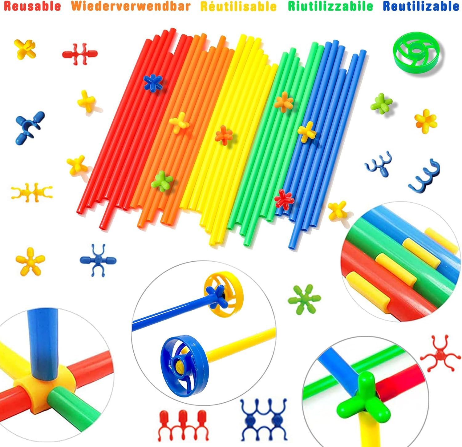 LA CUTE Bauspielzeug Konstruktionsset 480 Teile Stecksystem Kinder Spielbau günstig online kaufen