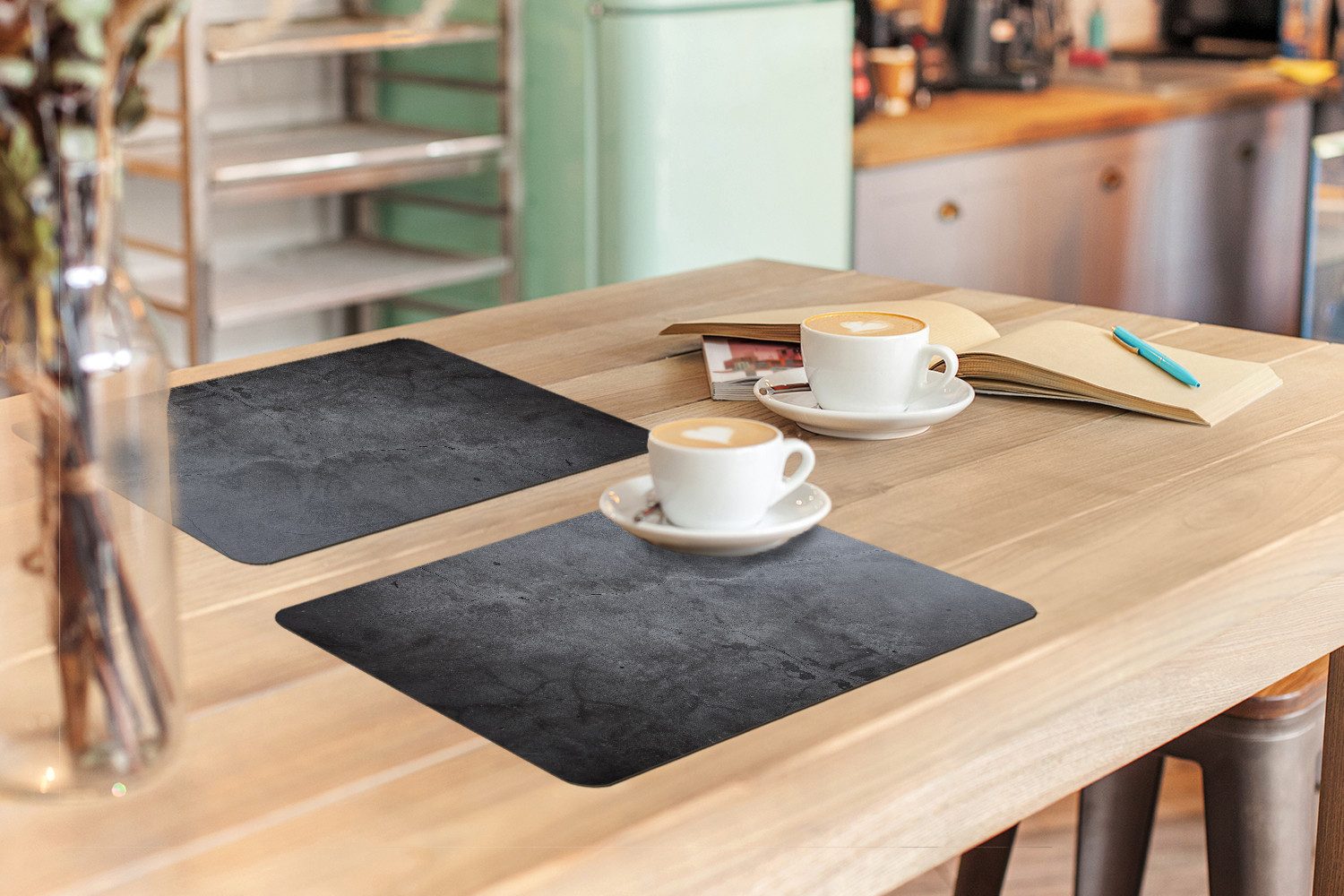 MuchoWow Platzset Industriell - Beton - Grau - Schiefer - Retro, (6-St), Platzsets, Tischset, Abwaschbar, Tischsets, Platzdeckchen
