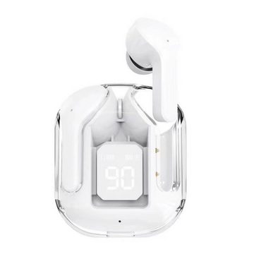 Diida Transparentes Bluetooth-Headset,Gaming-Headset,Touch-Bedienung In-Ear-Kopfhörer (siri, Transparentes Gehäuse,NFC,Sprachsteuerung,LED-Digitalanzeige)