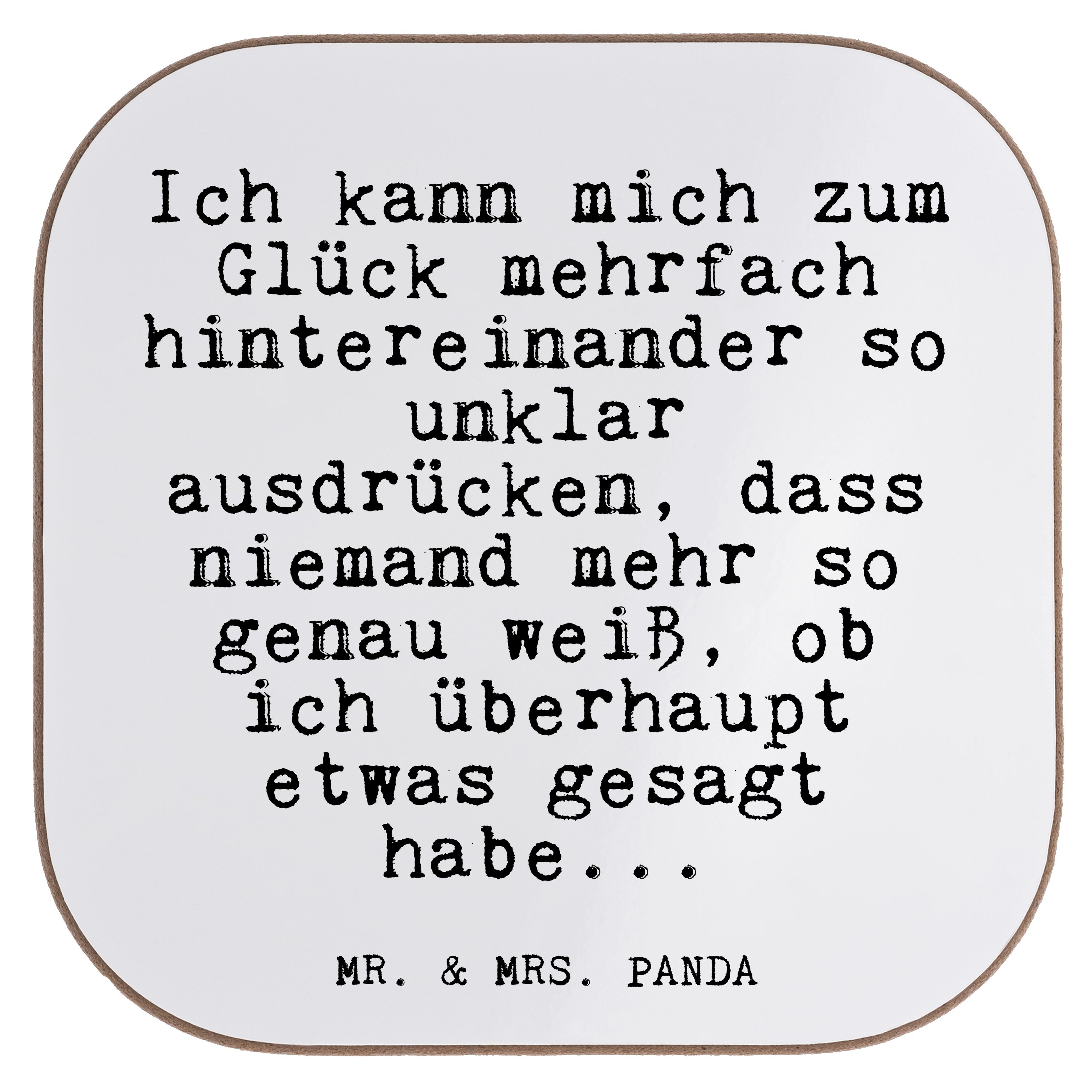 Mr. & Mrs. Panda Getränkeuntersetzer Ich kann mich zum... - Weiß - Geschenk, Glizer Spruch Sprüche Weishei, 1-tlg.