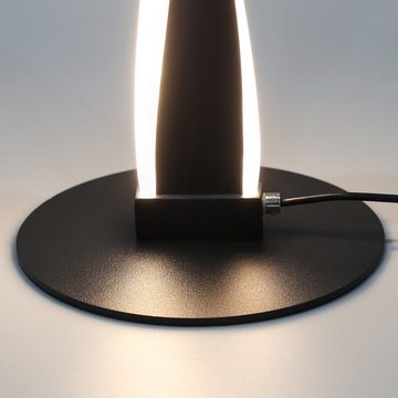 ZMH Tischleuchte Stufenlose Helligkeit mit Schalter für Schlafzimmer Büro, Dimmbar, LED fest integriert, warmweiß-kaltweiß, Schwarz