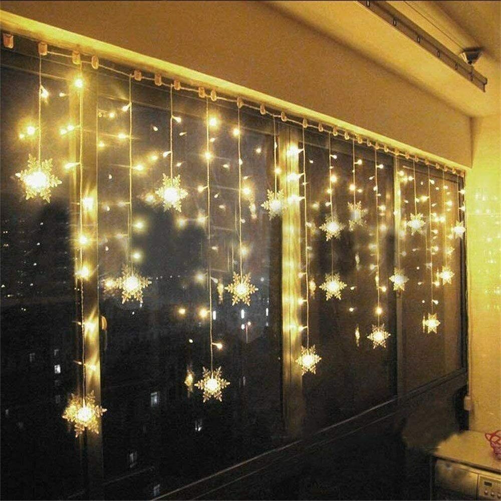 Dekorative Lichterkette Weihnachts-LED-Lichterketten, Schneeflocken-Licht, wasserdicht, dekoratives Licht Warmweiß
