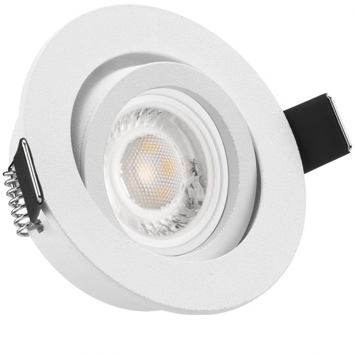 LED Einbaustrahler flach mit in extra Einbaustrahler LED LEDANDO 5W matt Leuchtmittel Set vo weiß