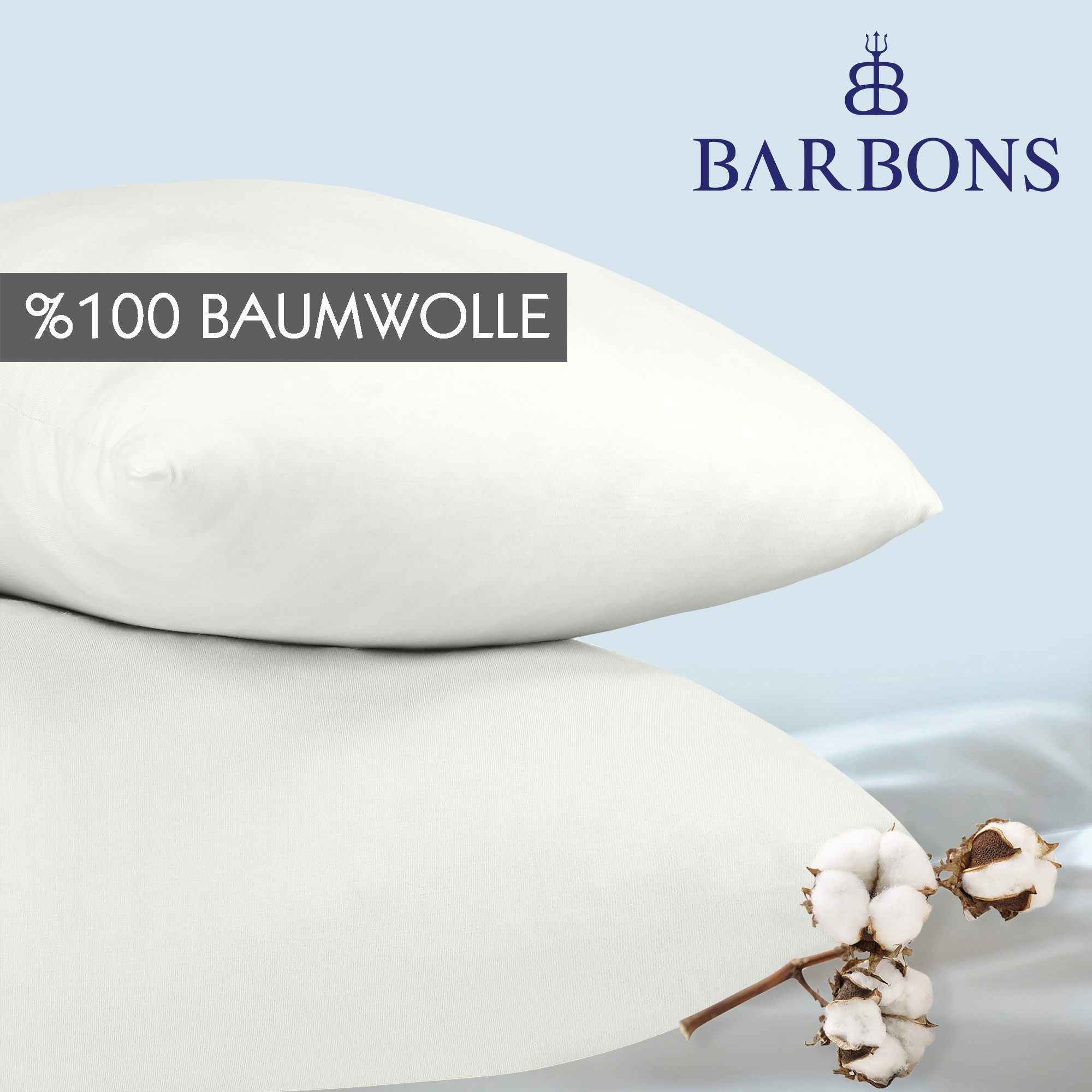 BARBONS Kissenbezug 100% Baumwolle Kissenbezug, weiche Kopfkissenbezug, Kissenhülle, (2 Stück), 165 g/m², Jersey