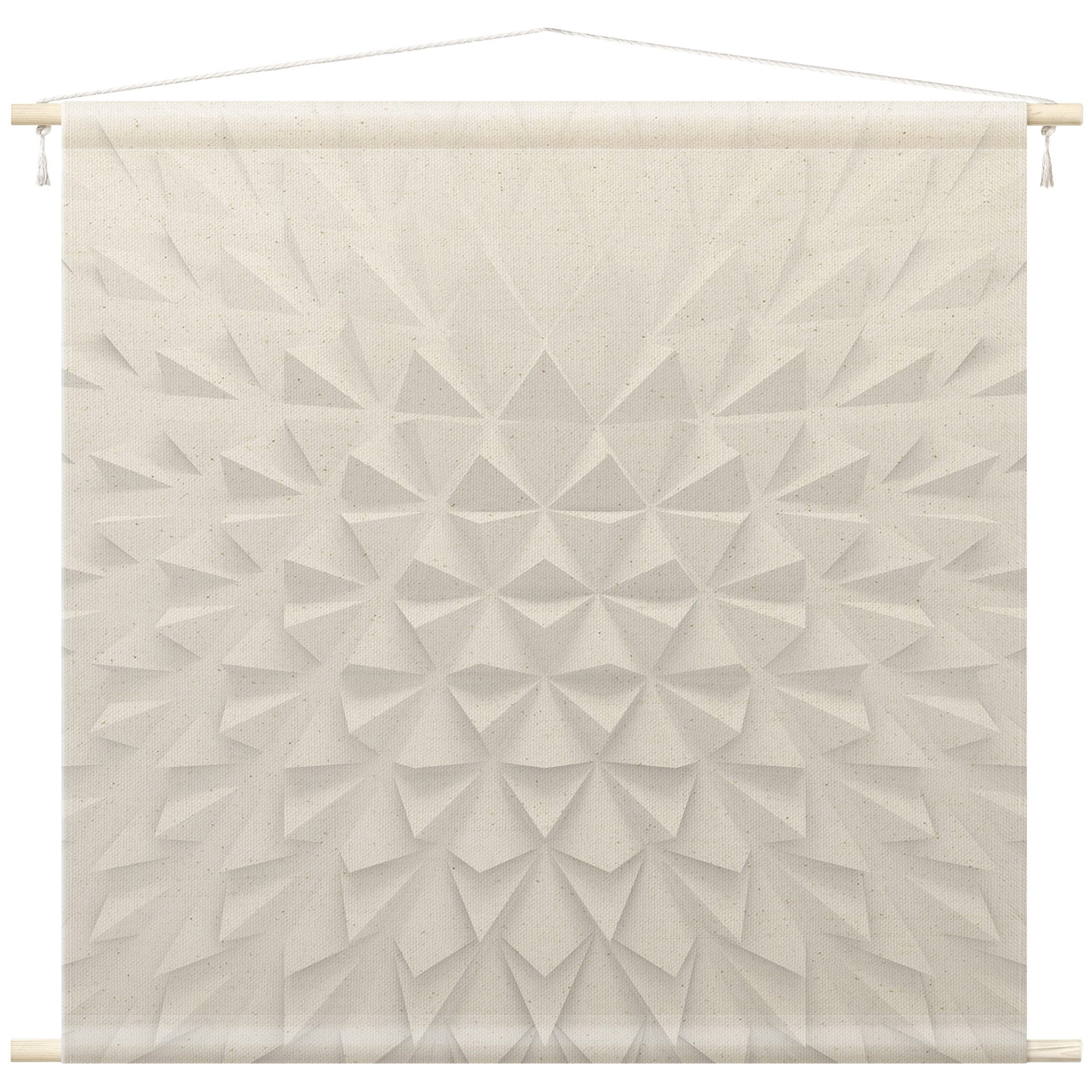 Bilderdepot24 Wandteppich modern Abstrakt 3D-Optik weiss, quadratisch, Höhe: 2.6 mm, großes Wandbild aus Natur-Baumwolle Wandbehang Stoffbild Tuch Wollseil