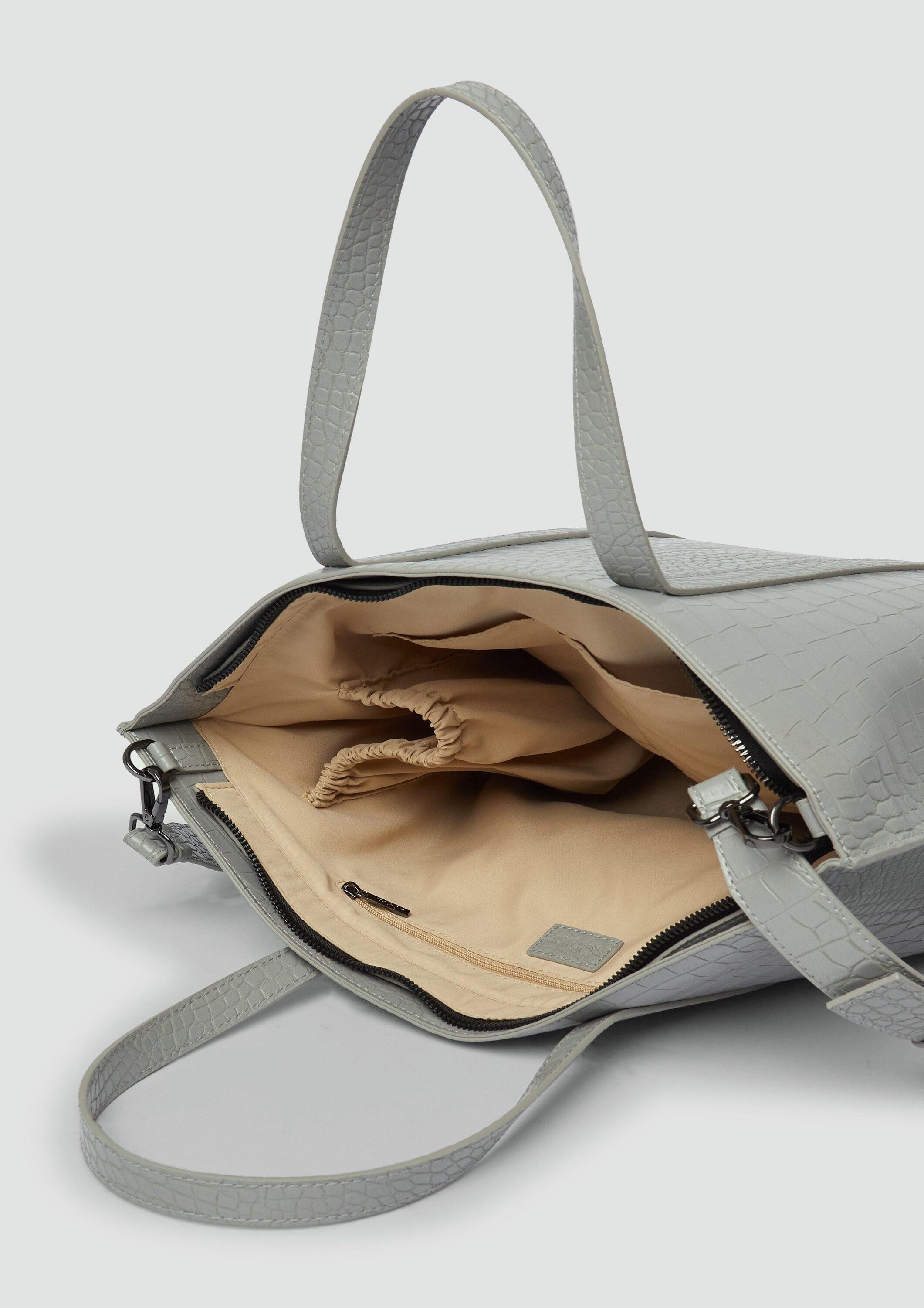 s.Oliver Handtasche Tasche, Geräumiger Shopper aus Lederimitat in Kroko-Optik