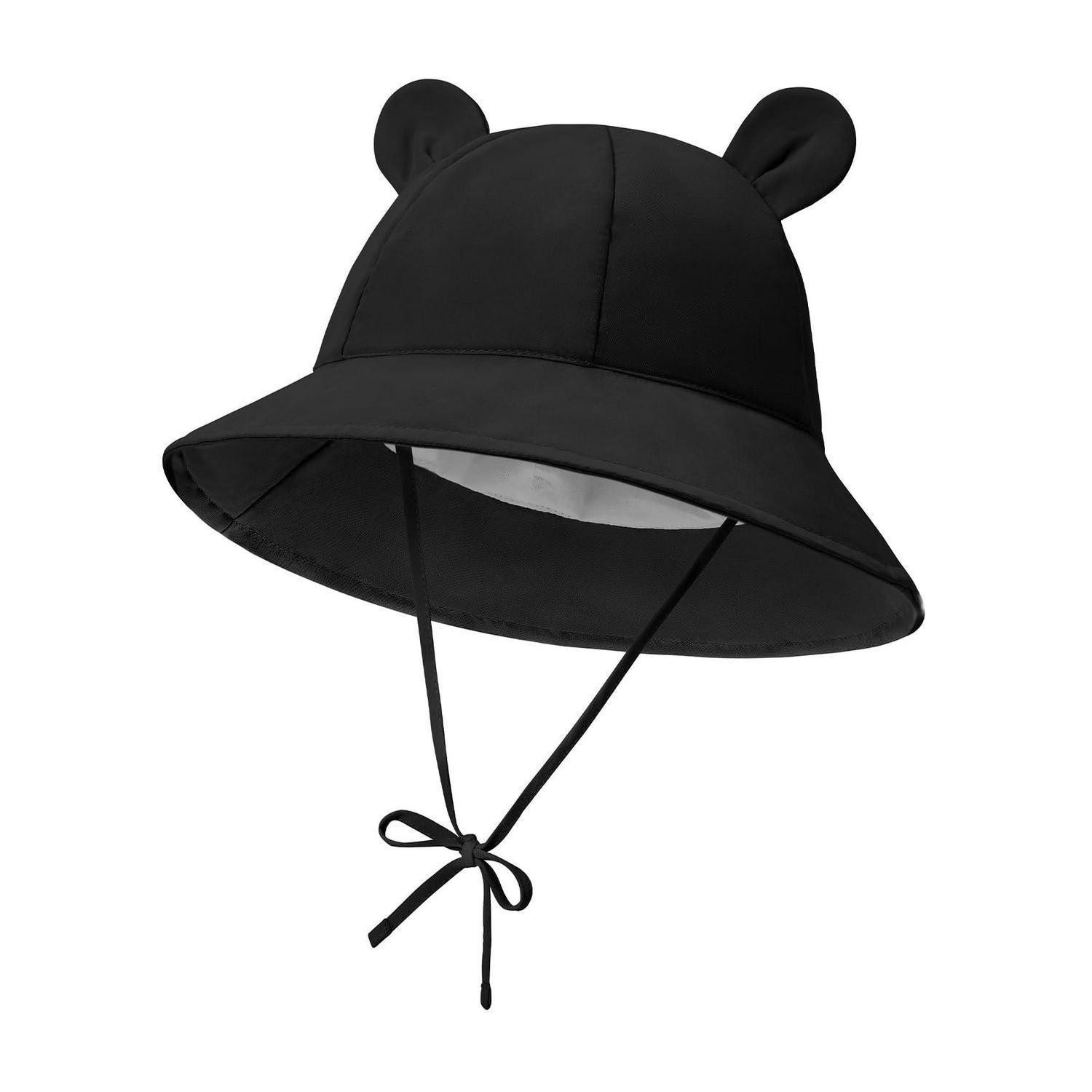 LuxusKollektion Sonnenhut Sonnenhut Baby Unisex Kappe UPF50 Fischerhut 3-6 Monate Schwarz