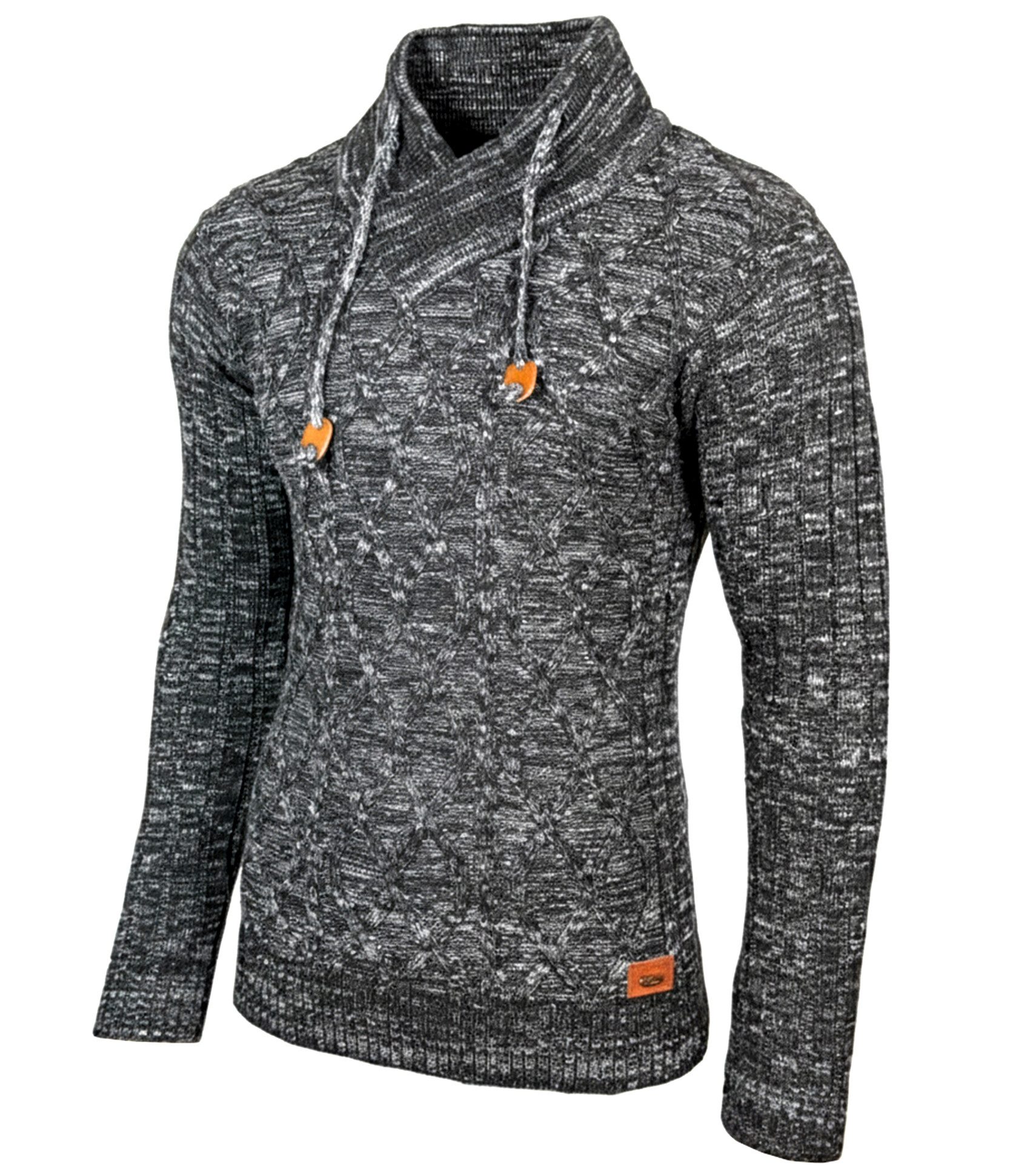 Baxboy Strickpullover Baxboy Herren Meliert Pullover Stehkragen Winter-Frei günstig online kaufen