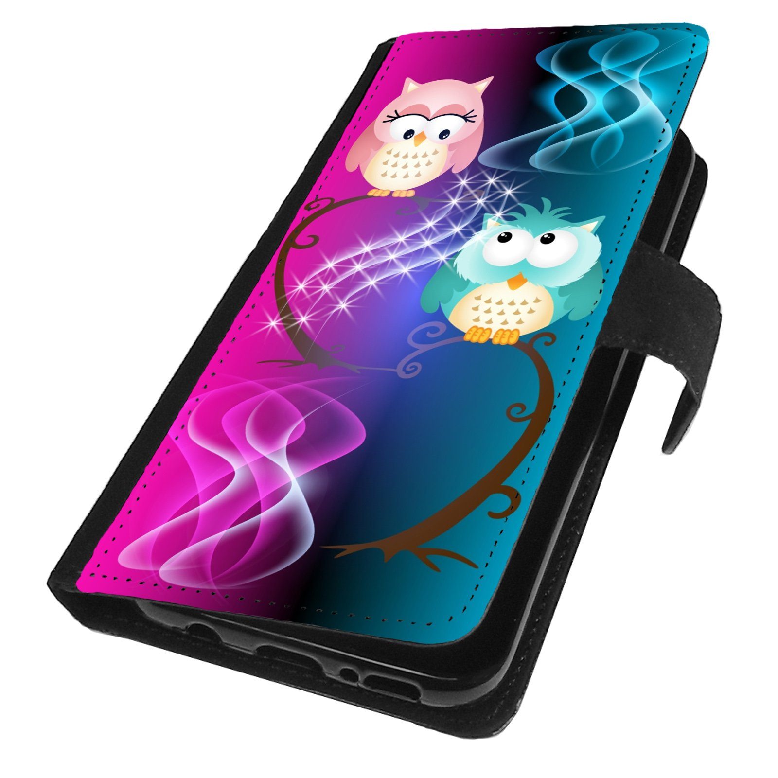 Traumhuelle Handyhülle MOTIV 295 Eulen Handy Hülle für Samsung Galaxy iPhone Xiaomi Google, Handy Tasche Schutz Etui Flip Case Klapp Hülle Cover Silikon