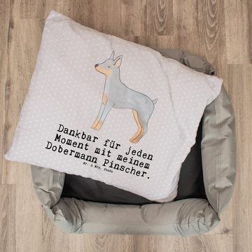 Mr. & Mrs. Panda Tierbett Dobermann Pinscher Moment - Grau Pastell - Geschenk, Hundedecke, Tier, Einzigartiges Design