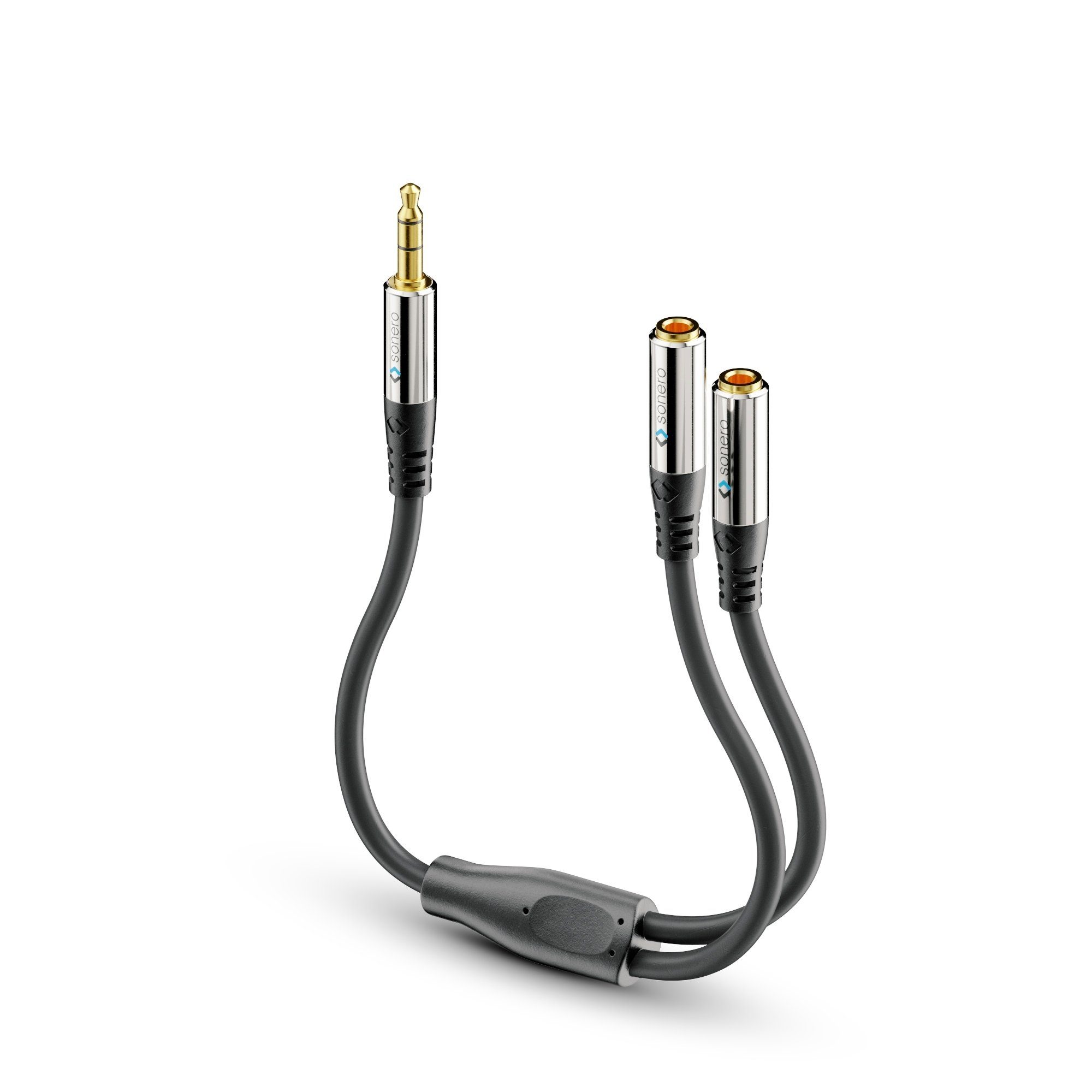 sonero sonero® Premium Stereo Audio Adapter, 0,20m, 3,5mm Klinke Stecker auf Audio-Kabel