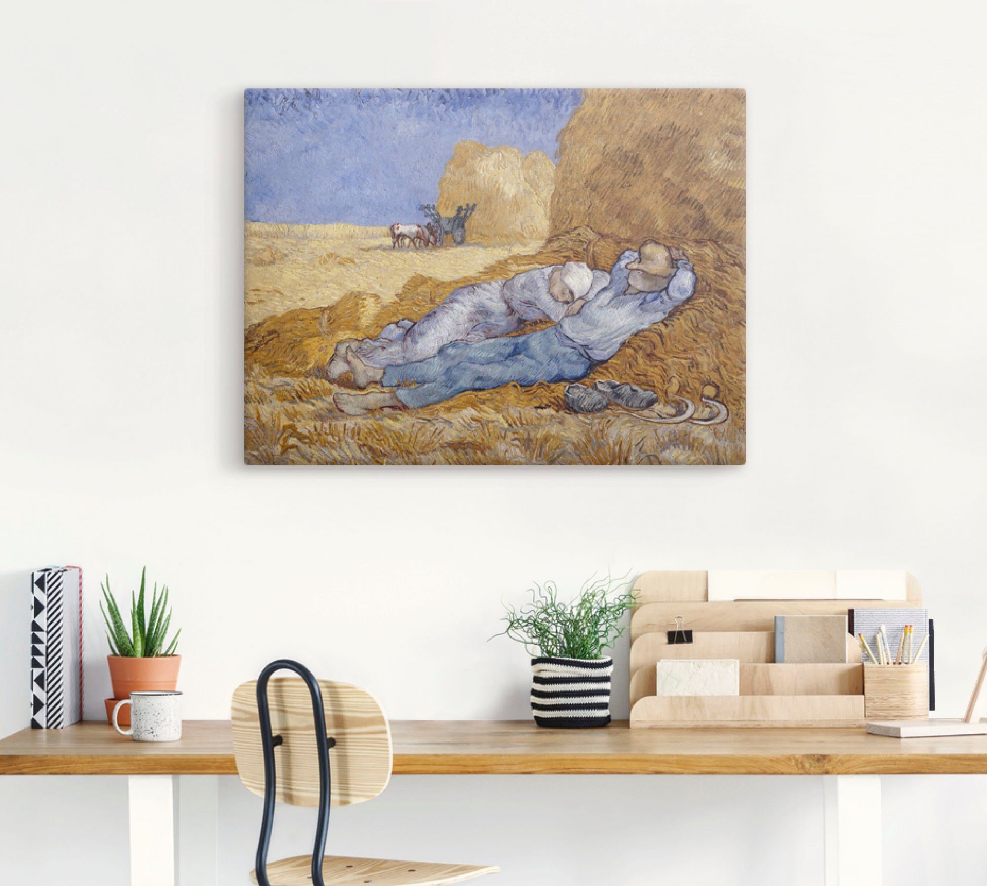 Artland Leinwandbild Mittagsrast, Felder (1 St), auf Holzrahmen gespannt