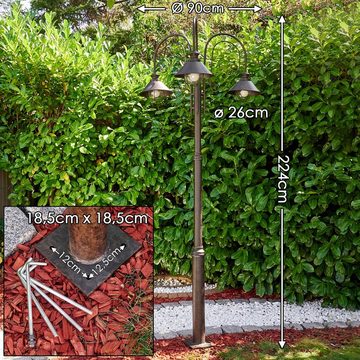 hofstein Außen-Stehlampe Außen Steh Lampen rostbraun Kandelaber Garten Laterne Hof Wege Poller