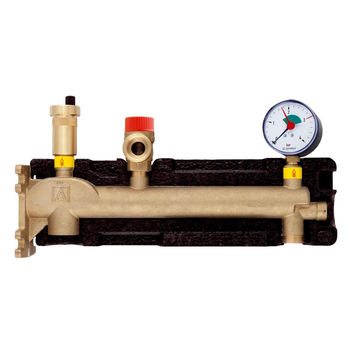 AFRISO Rohrverbinder Gefäßanschlusskombination GAK 3 bar - mit Kappenventil und Isolierung