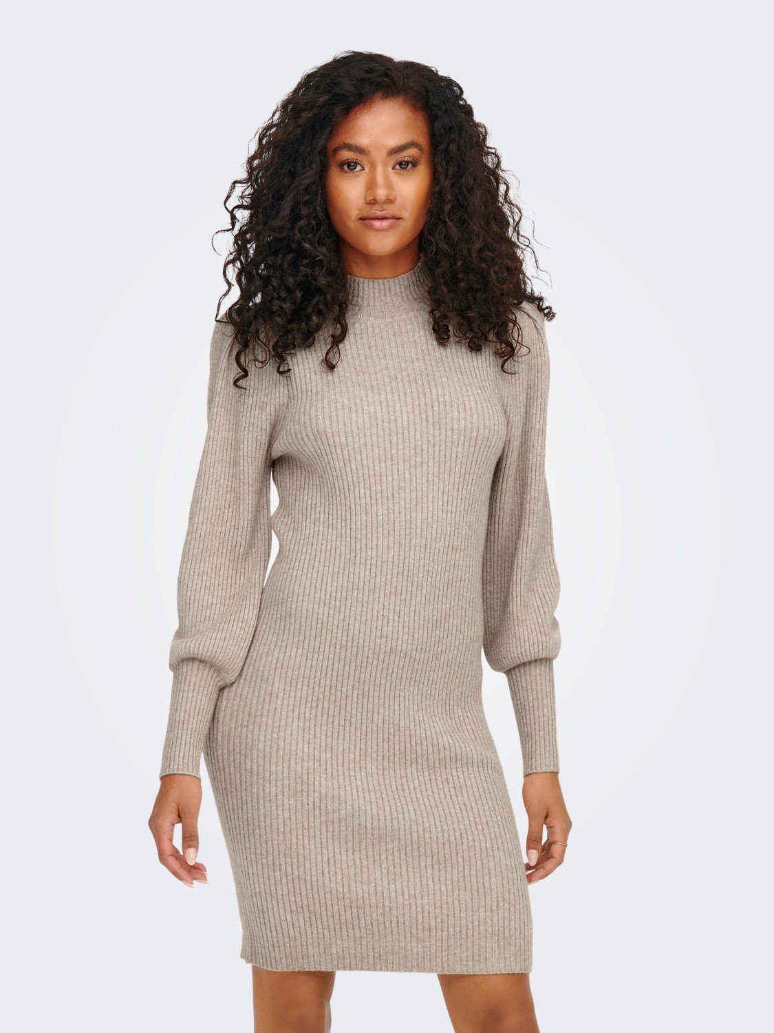 Only Shirtkleid »Langarm Strickkleid Mini Pullover Dress Stehkragen