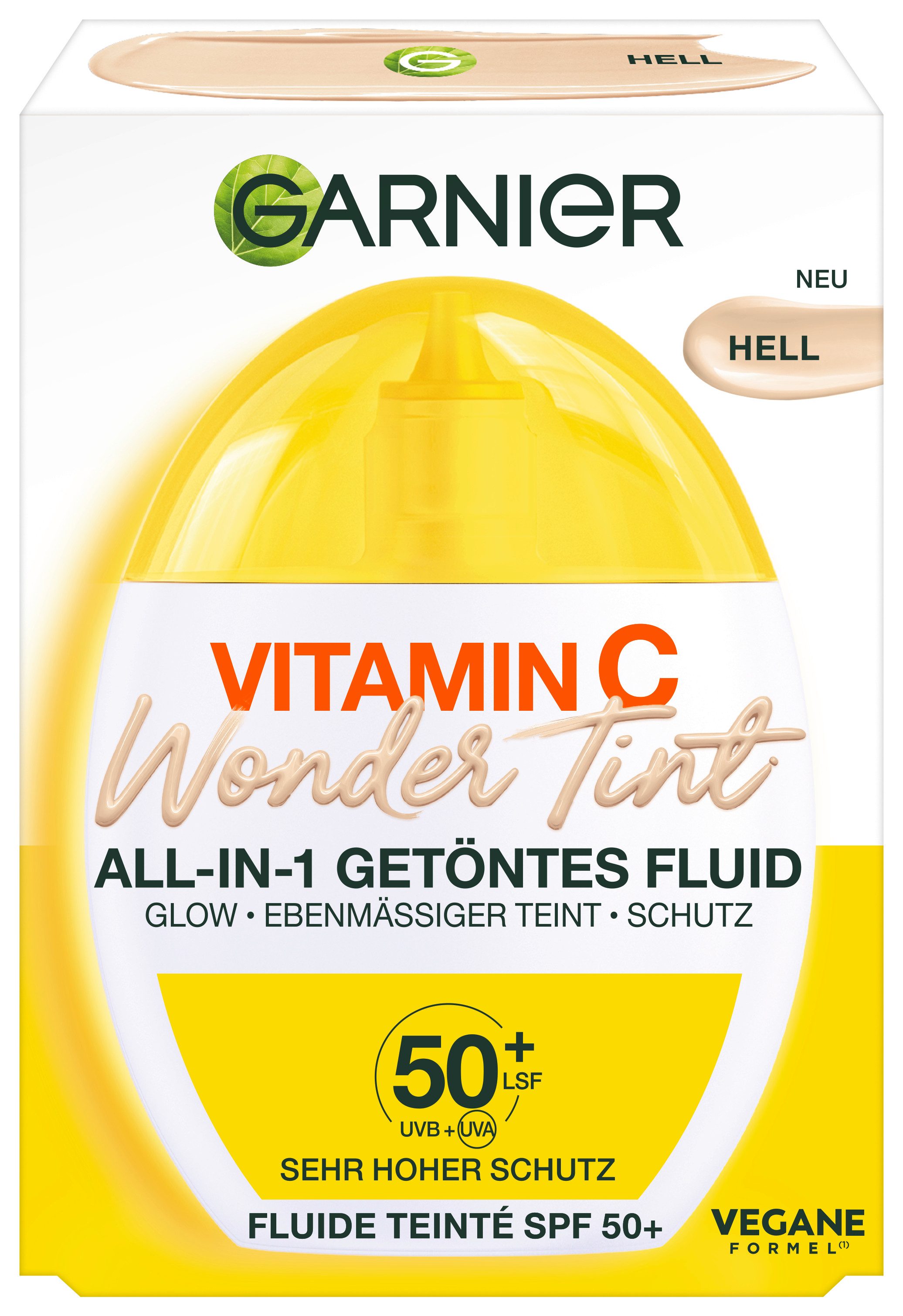 GARNIER Getönte Gesichtscreme Garnier Vitamin C Wonder Tint All-In-1 Getöntes Fluid