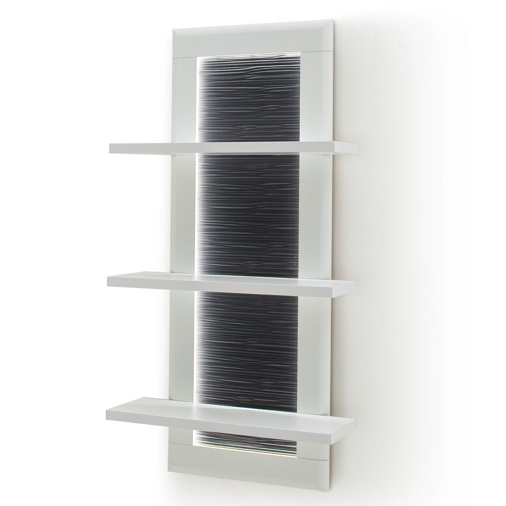 Lomadox Wandregal ALIA-05, weiß matt, modern, Rückwand anthrazit, LED Beleuchtung, 60/118/22 cm