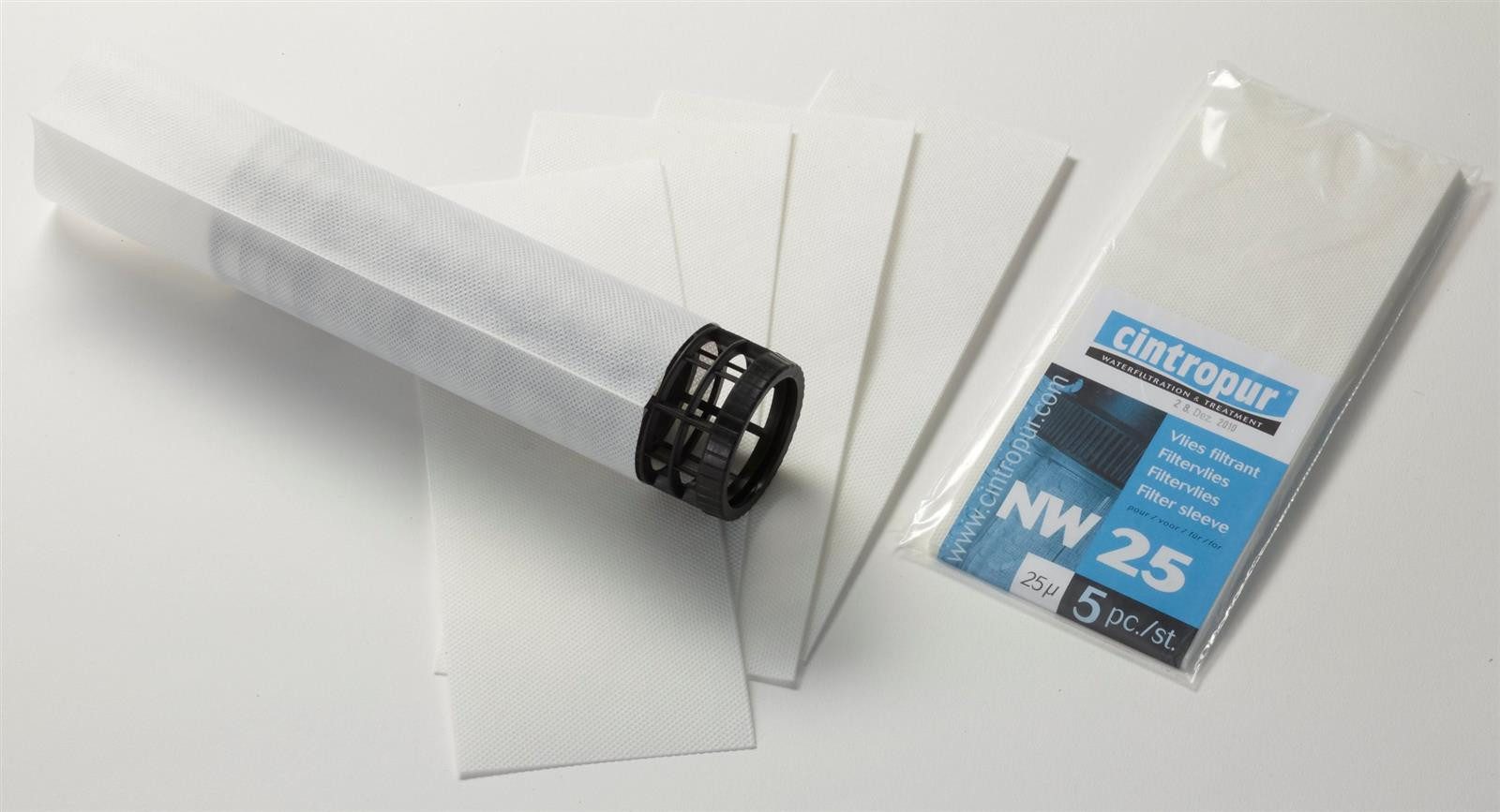 Aquintos Wasseraufbereitung Kalk- und Wasserfilter Wasserfiltergehäuse 10" x 2,5" - 25µ, Zubehör für 10 bar druckbeständig, Mit Filter