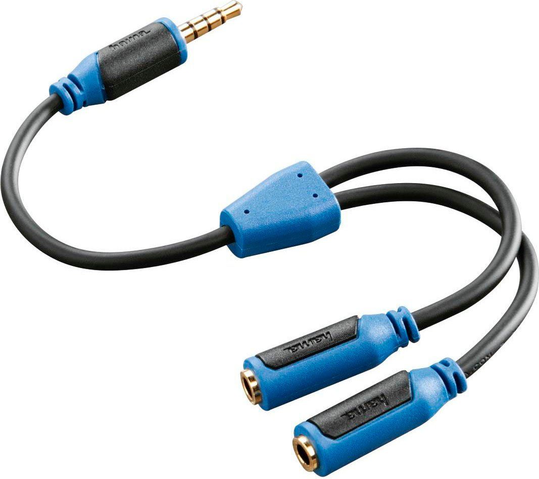 Hama Audio-Adapter "Super Soft" für PS4 Headset-Adapter Audio-Adapter 3,5-mm-Klinke zu 3,5-mm-Klinke, 10 cm