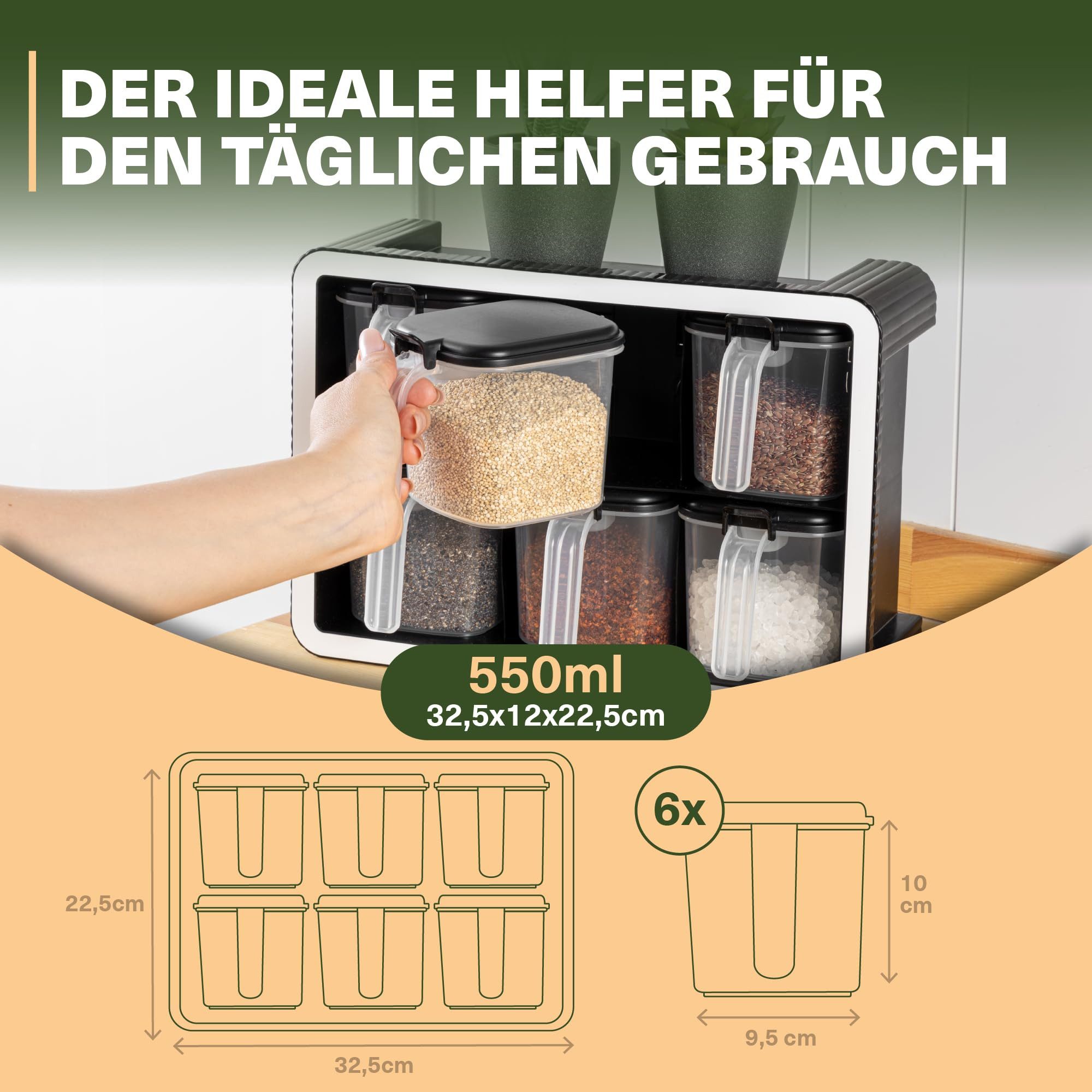 Viwares Gewürzbehälter platzsparendes Gewürzregal mit Aromaschutz, günstig online kaufen