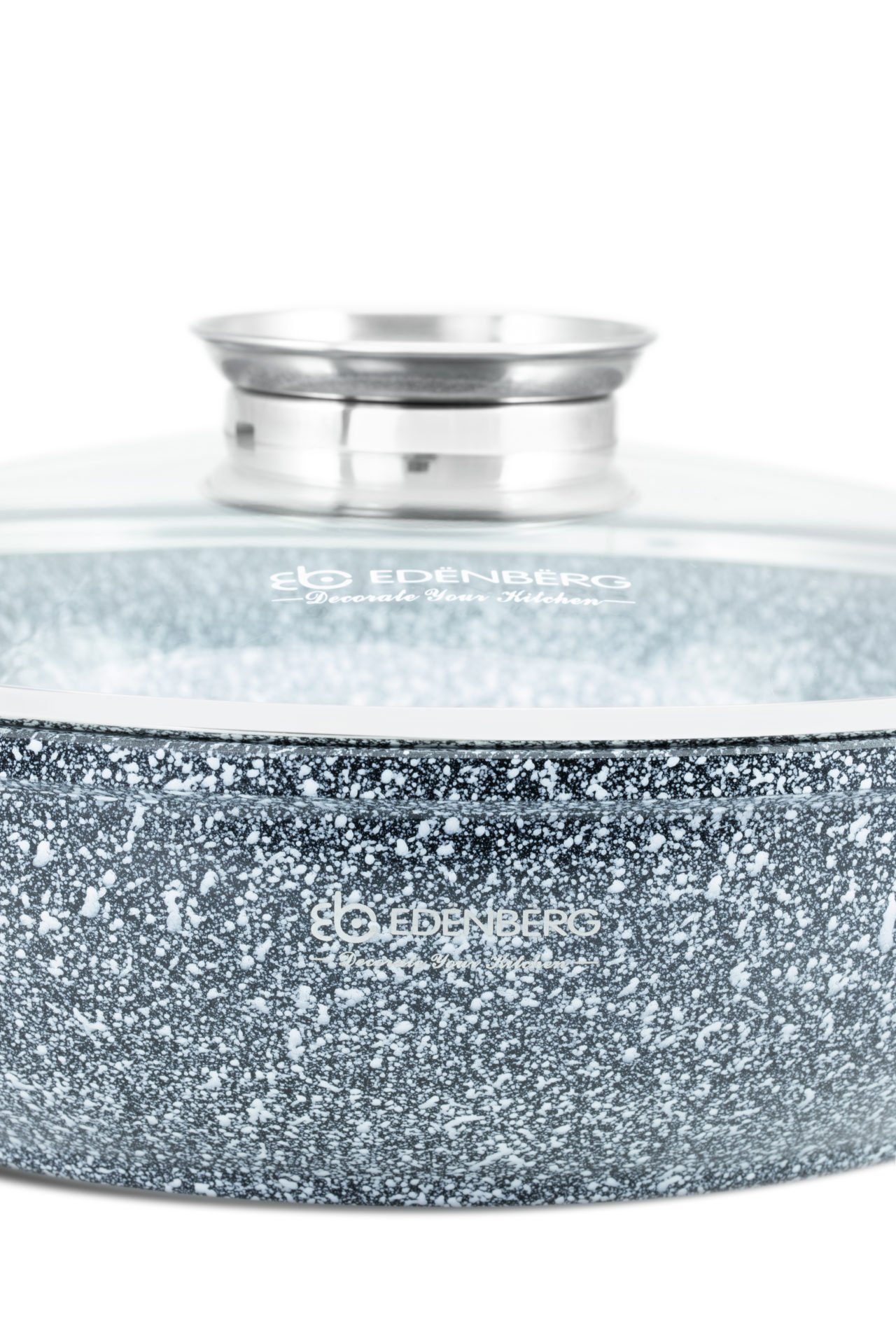 Edenberg Kochtopf 3.5L/5.5L Flachtöpf Kochtopf Topf Glasdeckel Keramik-Granit, Aluminium, Edelstahl, Keramik (Wahlweise Topf mit 3,5L oder 5,5L Fassungsvermögen – Bild 4 von 5