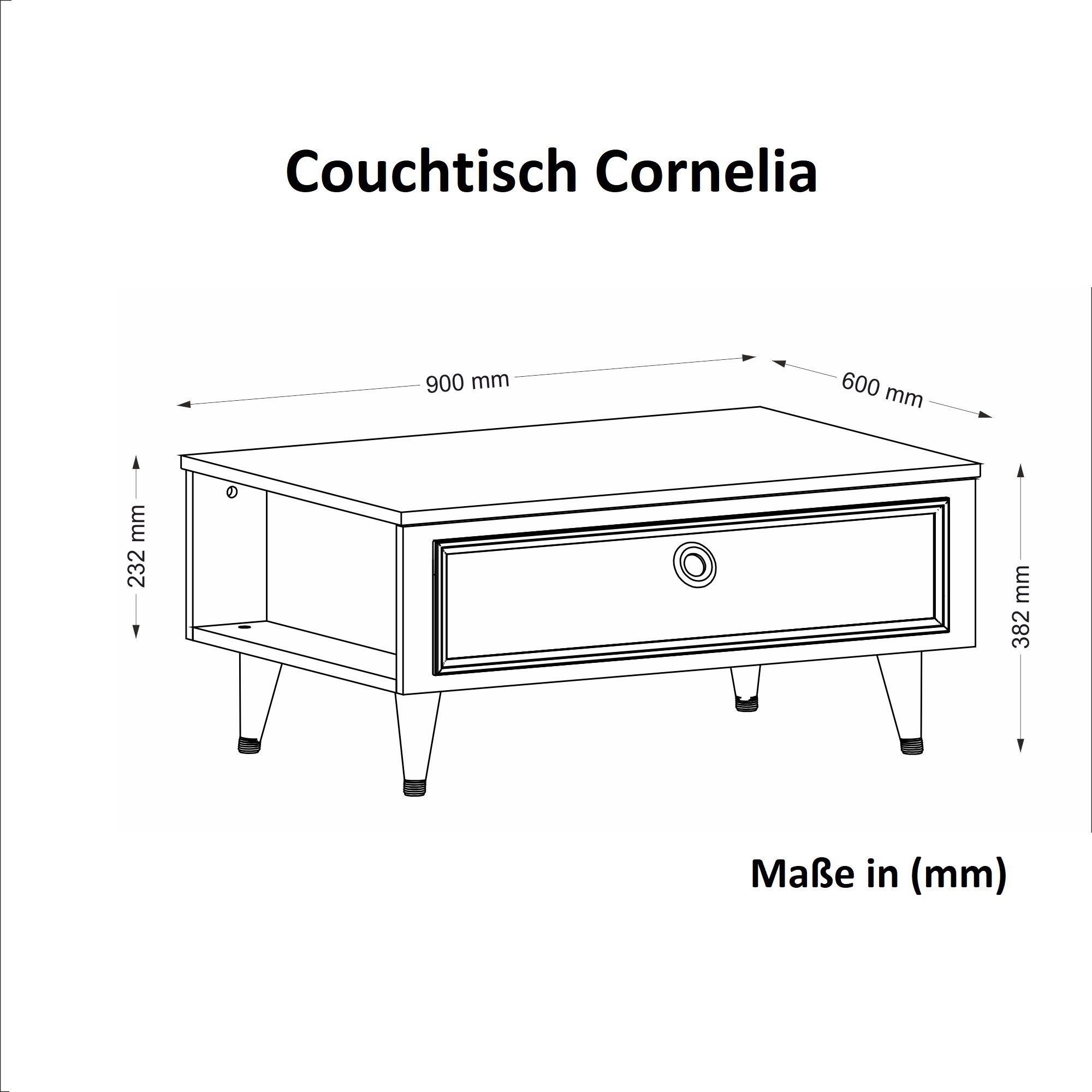 Couchtisch zeitlosen Couchtisch modernen Cornelia im Couchtisch moebel17 und Design Weiß,