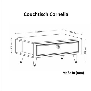 moebel17 Couchtisch Couchtisch Cornelia Weiß, Couchtisch im modernen und zeitlosen Design