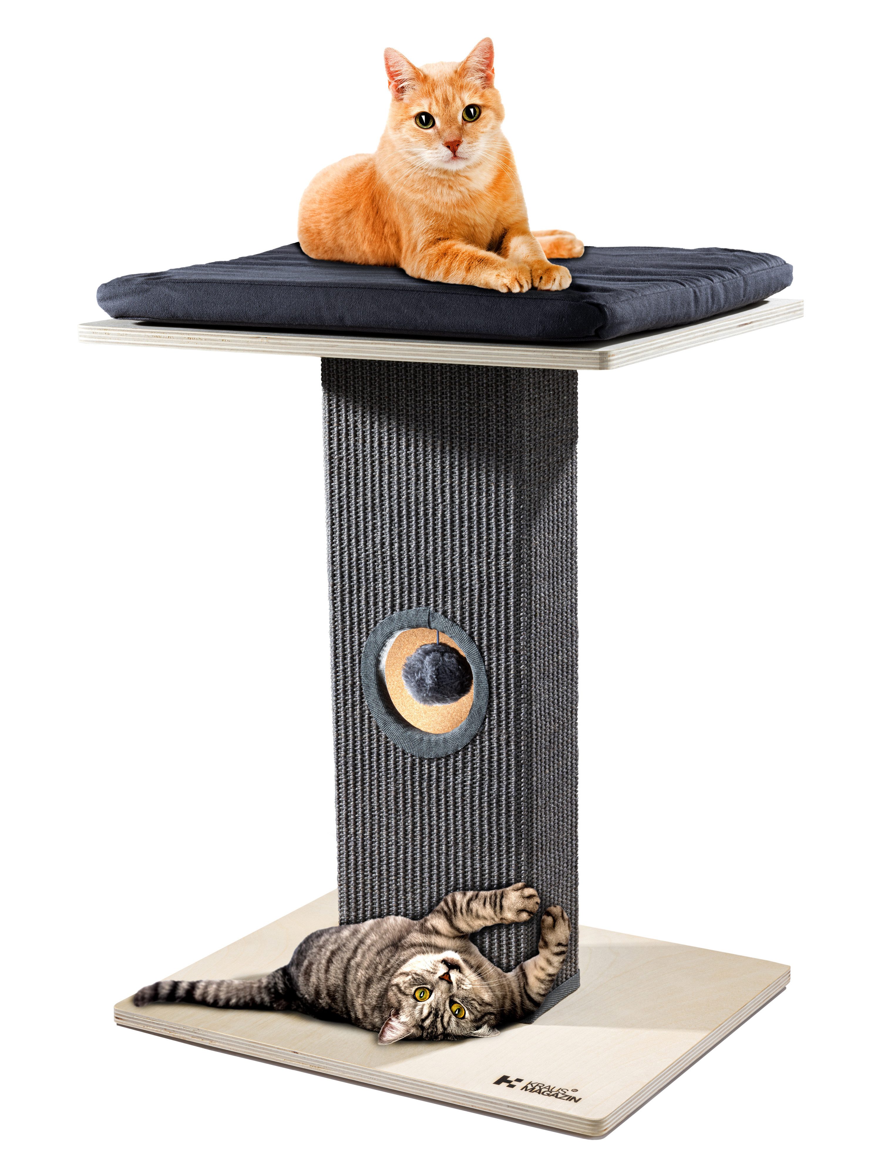 Kraus-Magazin Kratzbaum aus Birkenholz, große Liegefläche, rutschfestes Lei günstig online kaufen