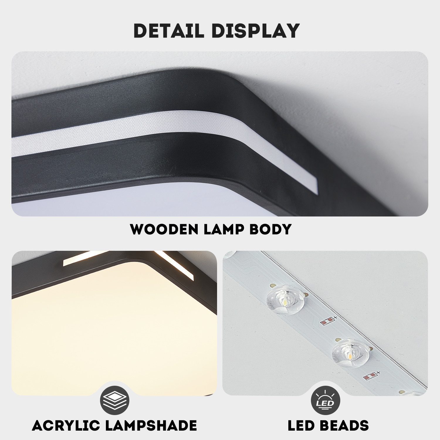 style home LED Deckenleuchte Modern Deckenlampe für Wohnzimmer Schlafzimmer, 192W-Dimmabr 3000-6000K, LED fest integriert, warmweiß bis kaltweiß dimmbar mit Fer – Bild 4 von 5