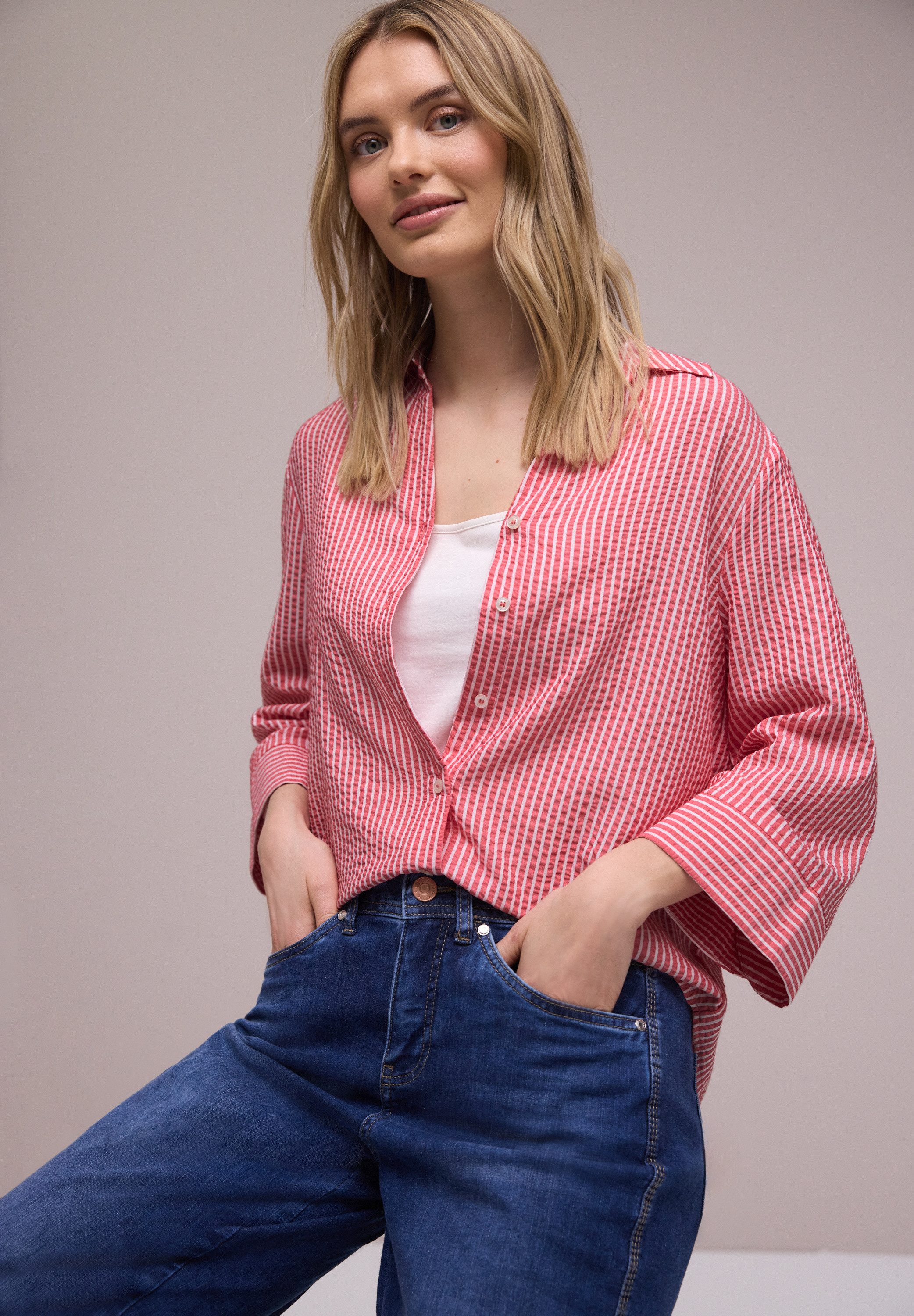 STREET ONE Hemdbluse mit 3/4 Ärmeln