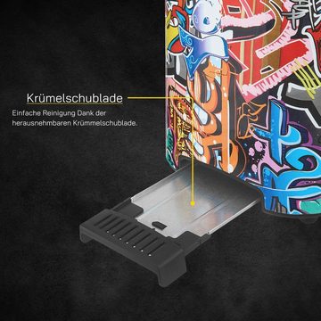 Gutfels Toaster TOAST 3010 G, 2 kurze Schlitze, für 2 Scheiben, 850 W, Graffiti-Style Toaster, 7 Stufen, Zentrierfunktion